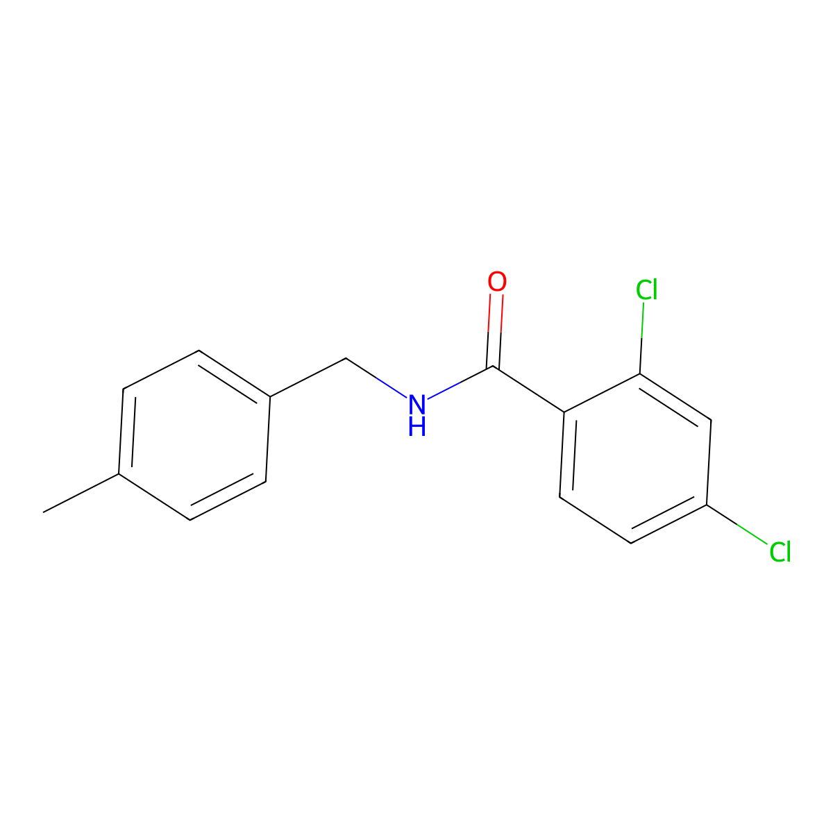 2,4-dichloro-N-[(4-methylphenyl)methyl]benzamide molecular structure, CAS 346696-28-4