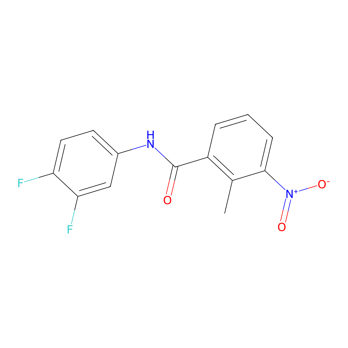 N-(3,4-difluorophenyl)-2-methyl-3-nitrobenzamide molecular structure, CAS 346696-30-8