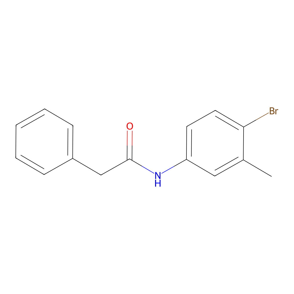 N-(4-bromo-3-methylphenyl)-2-phenylacetamide molecular structure, CAS 346696-34-2
