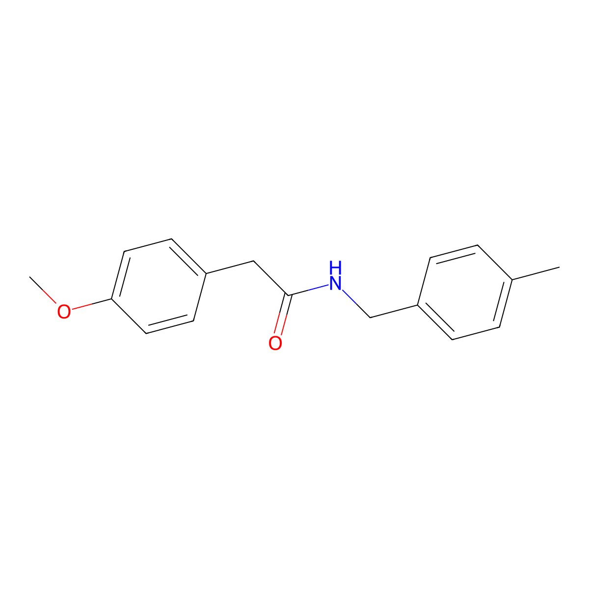 2-(4-methoxyphenyl)-N-[(4-methylphenyl)methyl]acetamide molecular structure, CAS 346696-39-7