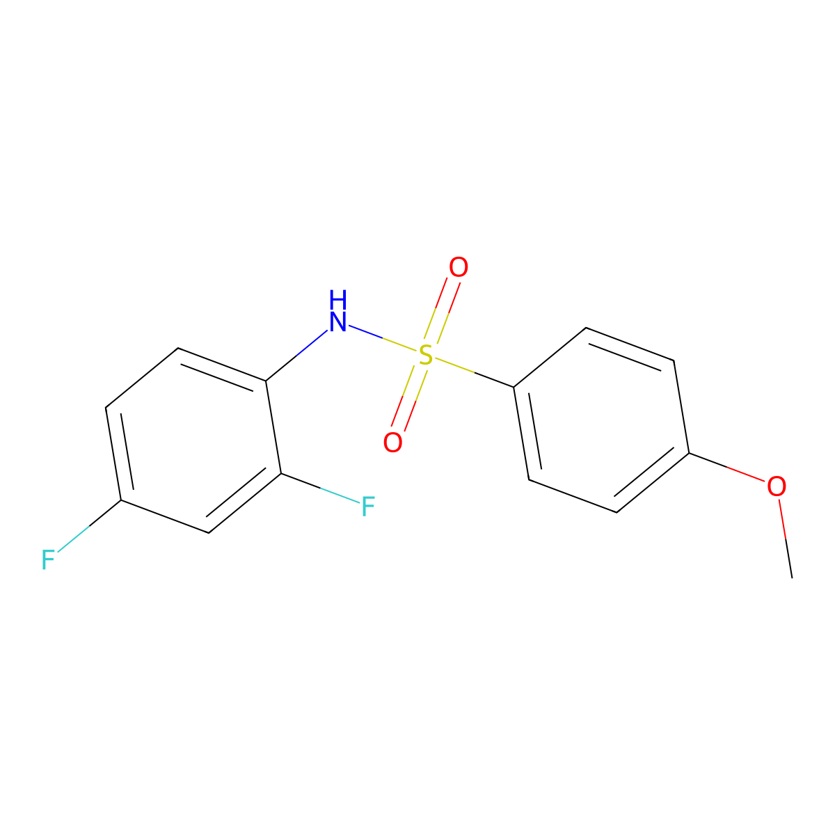 N-(2,4-difluorophenyl)-4-methoxybenzenesulfonamide molecular structure, CAS 346696-67-1