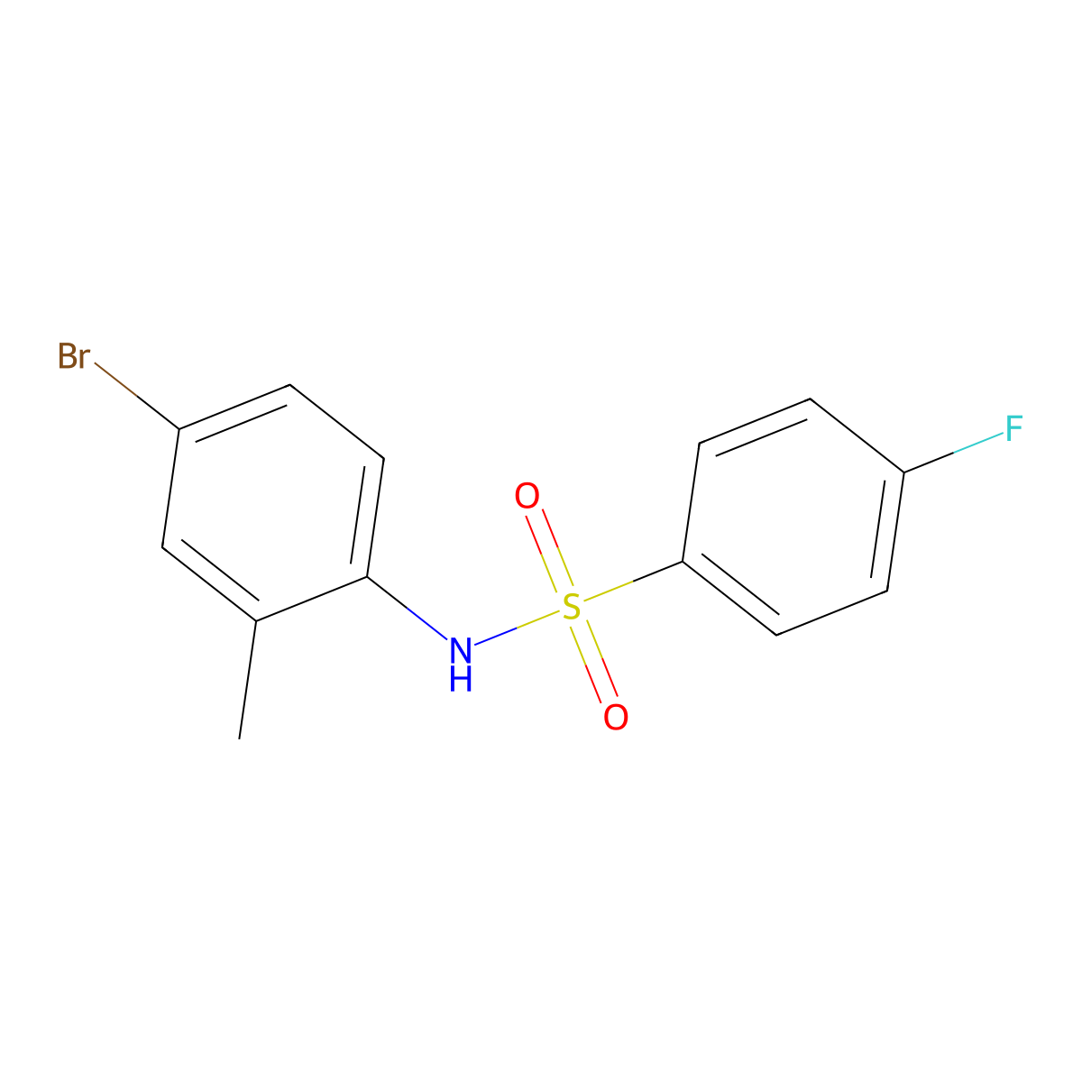 N-(4-bromo-2-methylphenyl)-4-fluorobenzenesulfonamide molecular structure, CAS 346696-76-2