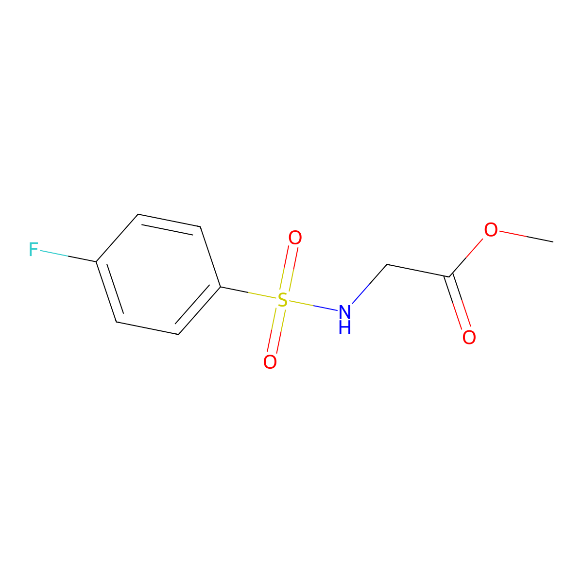 Methyl 2-[(4-fluorophenyl)sulfonylamino]acetate molecular structure, CAS 346696-78-4