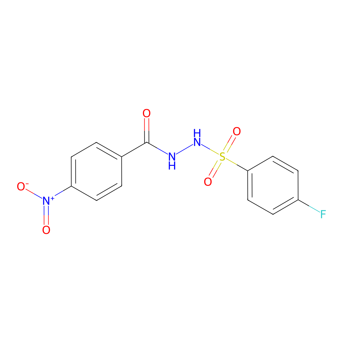 N'-[(4-fluorophenyl)sulfonyl]-4-nitrobenzohydrazide molecular structure, CAS 346696-79-5