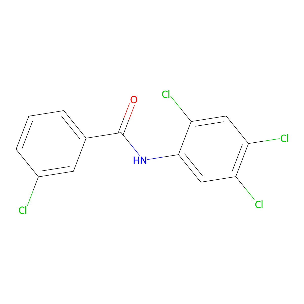 3-chloro-N-(2,4,5-trichlorophenyl)benzamide molecular structure, CAS 346696-93-3
