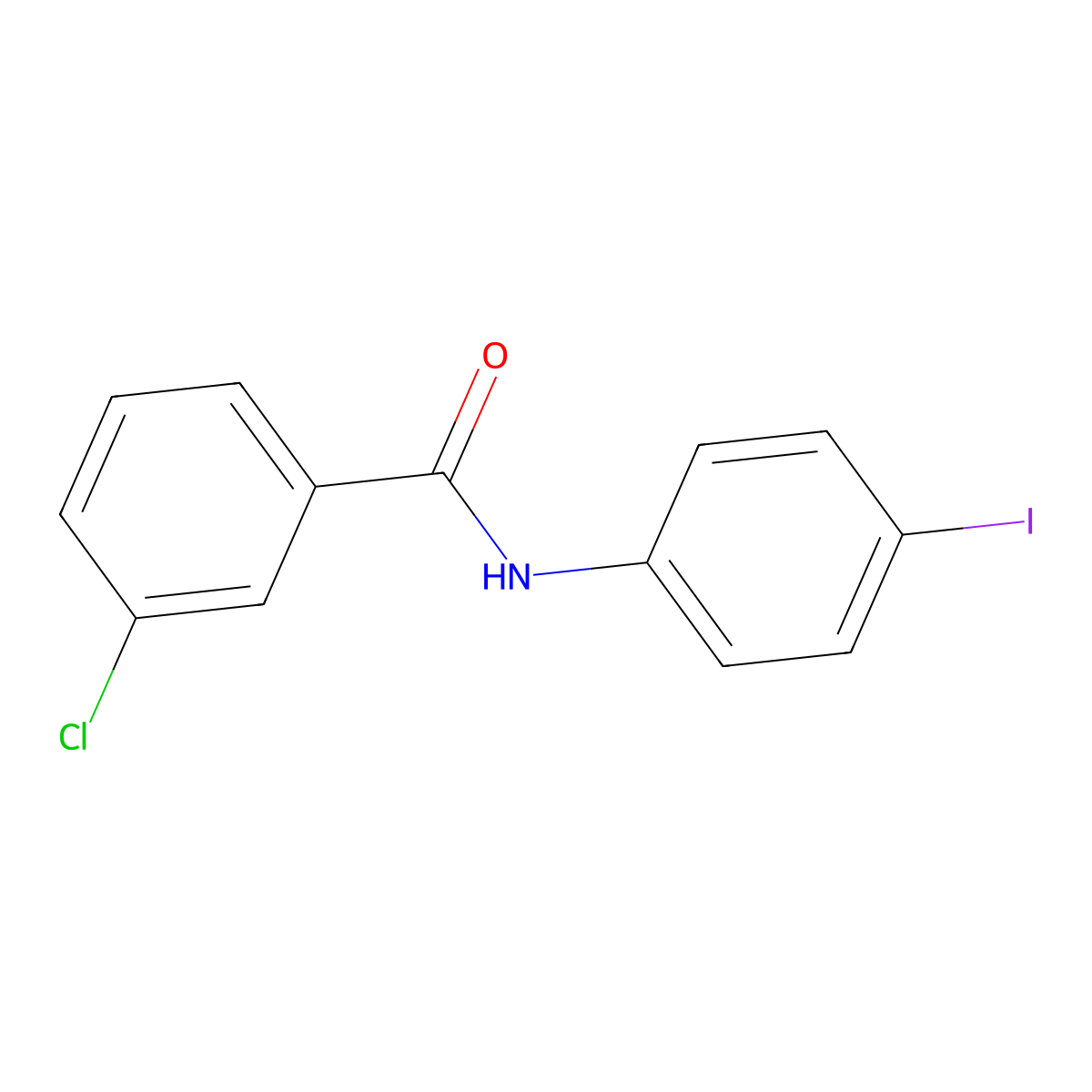 3-chloro-N-(4-iodophenyl)benzamide molecular structure, CAS 346696-95-5