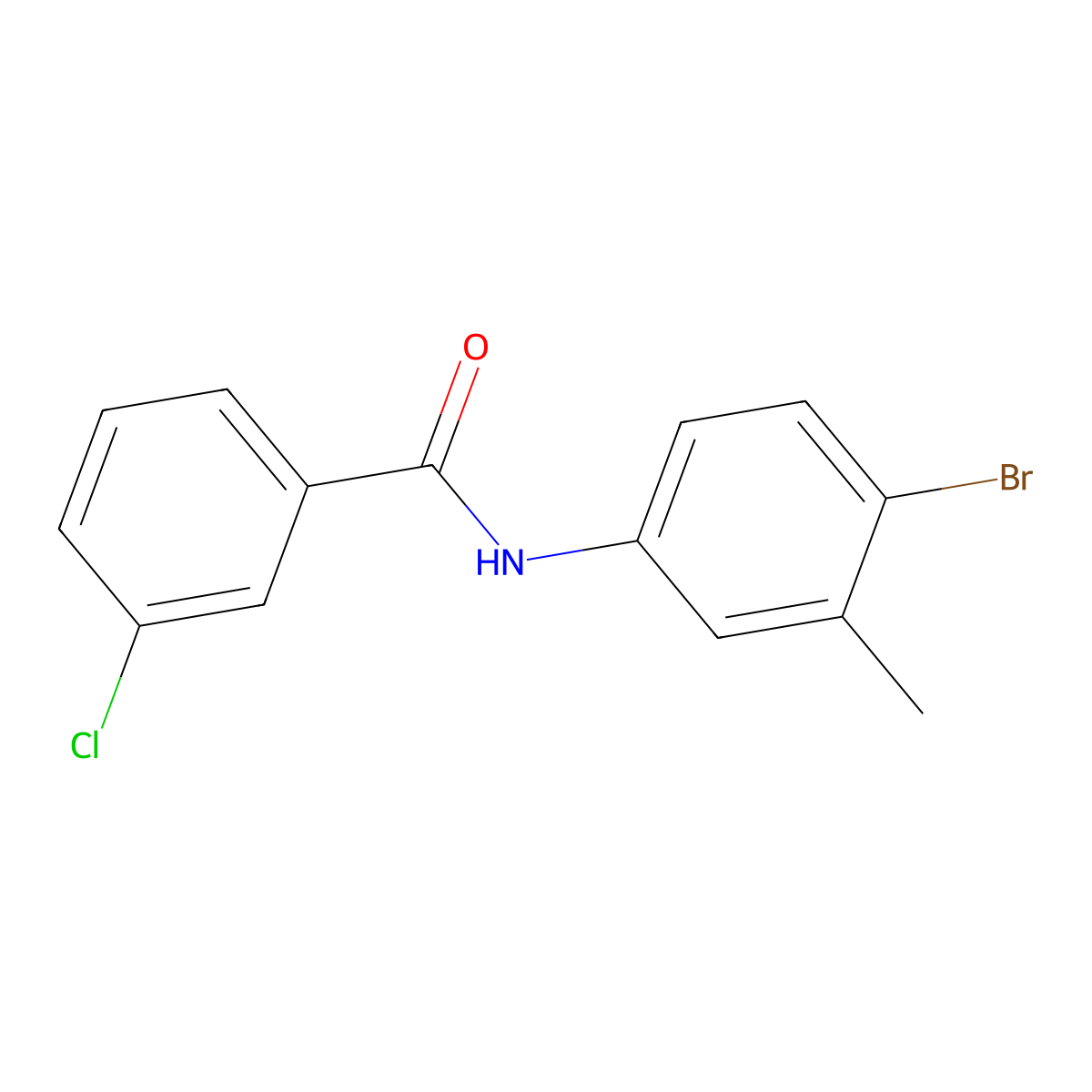 N-(4-bromo-3-methylphenyl)-3-chlorobenzamide molecular structure, CAS 346698-34-8