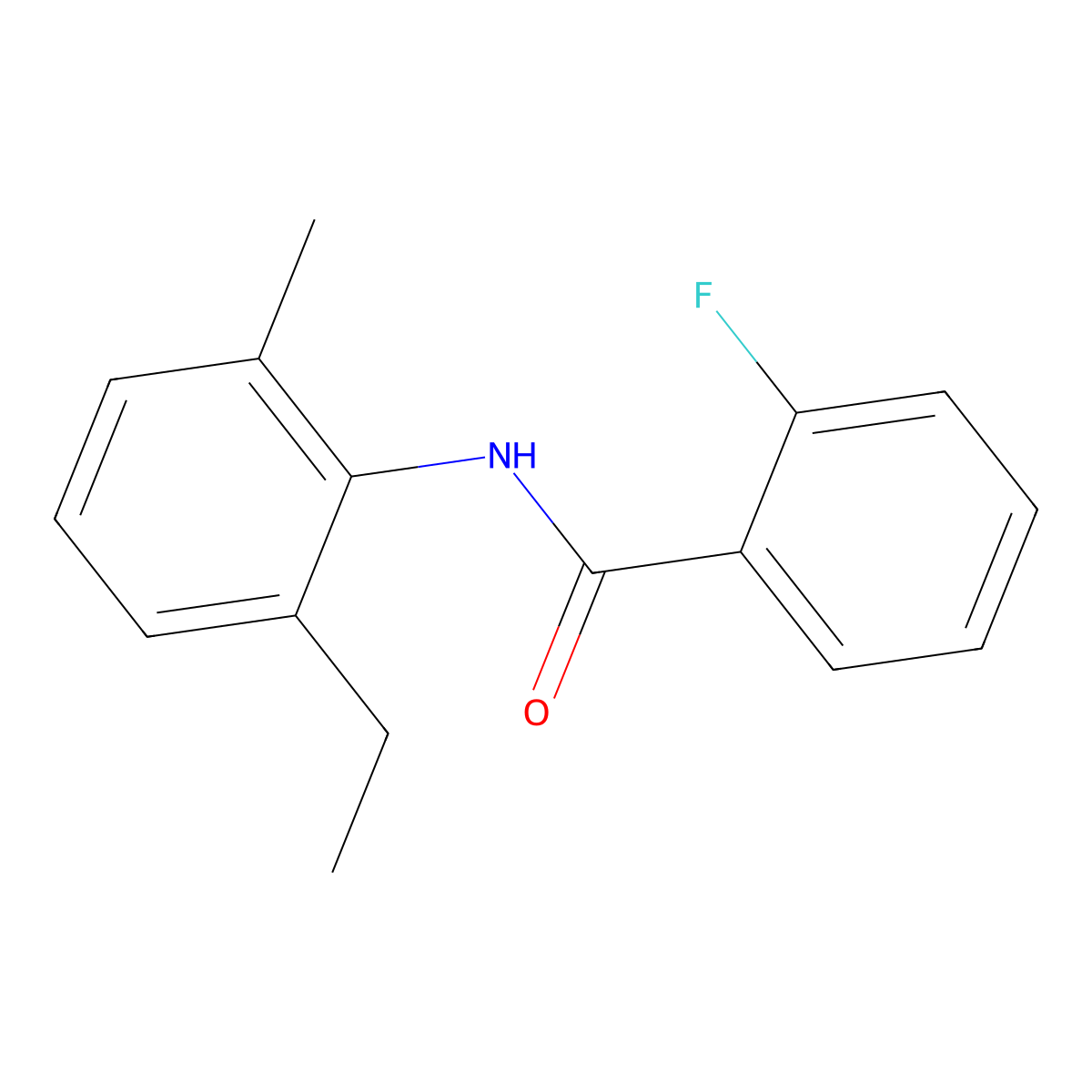 N-(2-ethyl-6-methylphenyl)-2-fluorobenzamide molecular structure, CAS 346698-35-9
