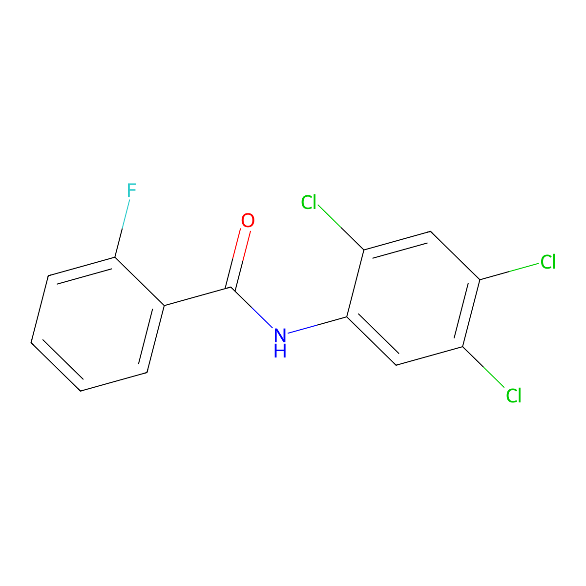 2-Fluoro-N-(2,4,5-trichlorophenyl)benzamide molecular structure, CAS 346698-36-0