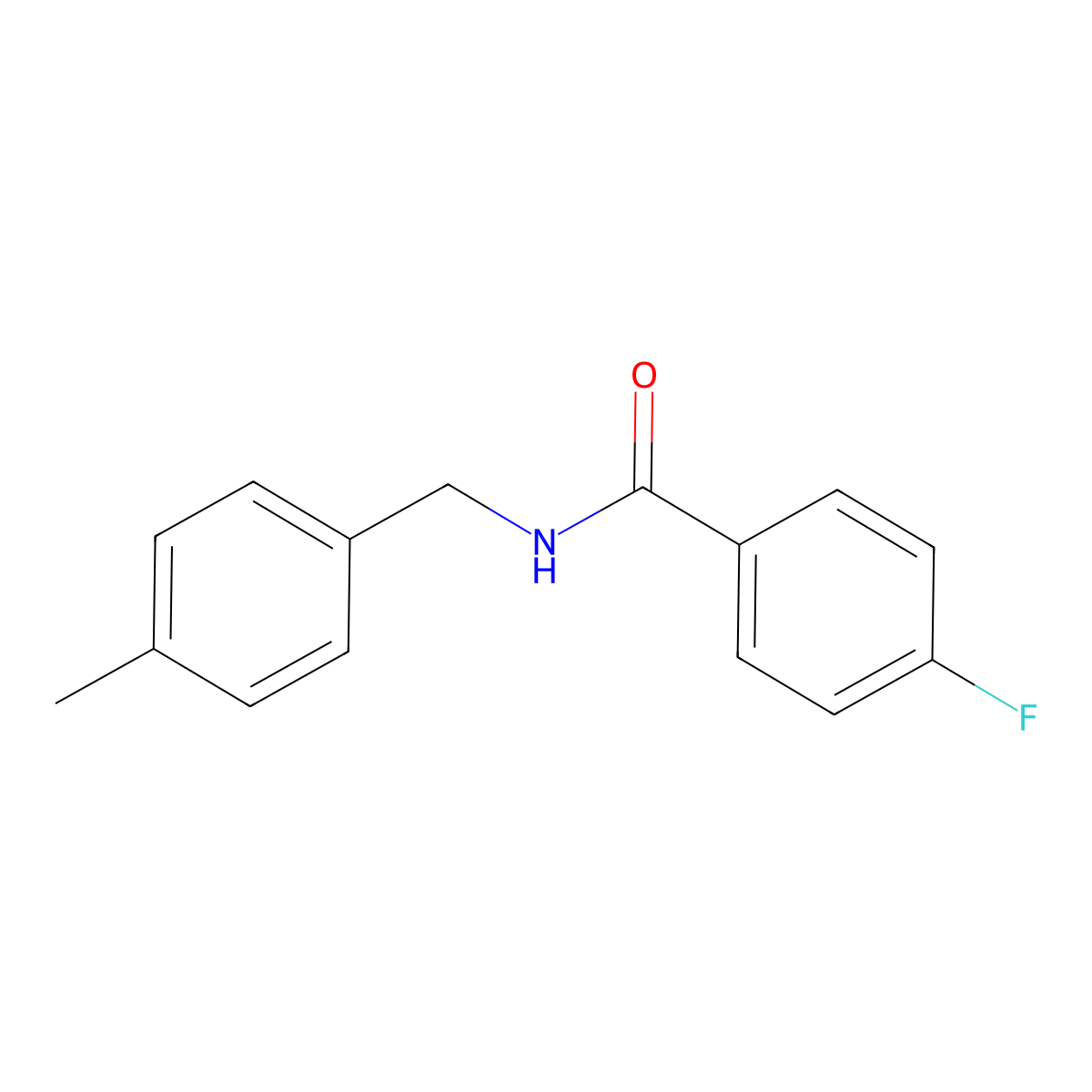 4-fluoro-N-(4-methylbenzyl)benzamide molecular structure, CAS 346698-40-6
