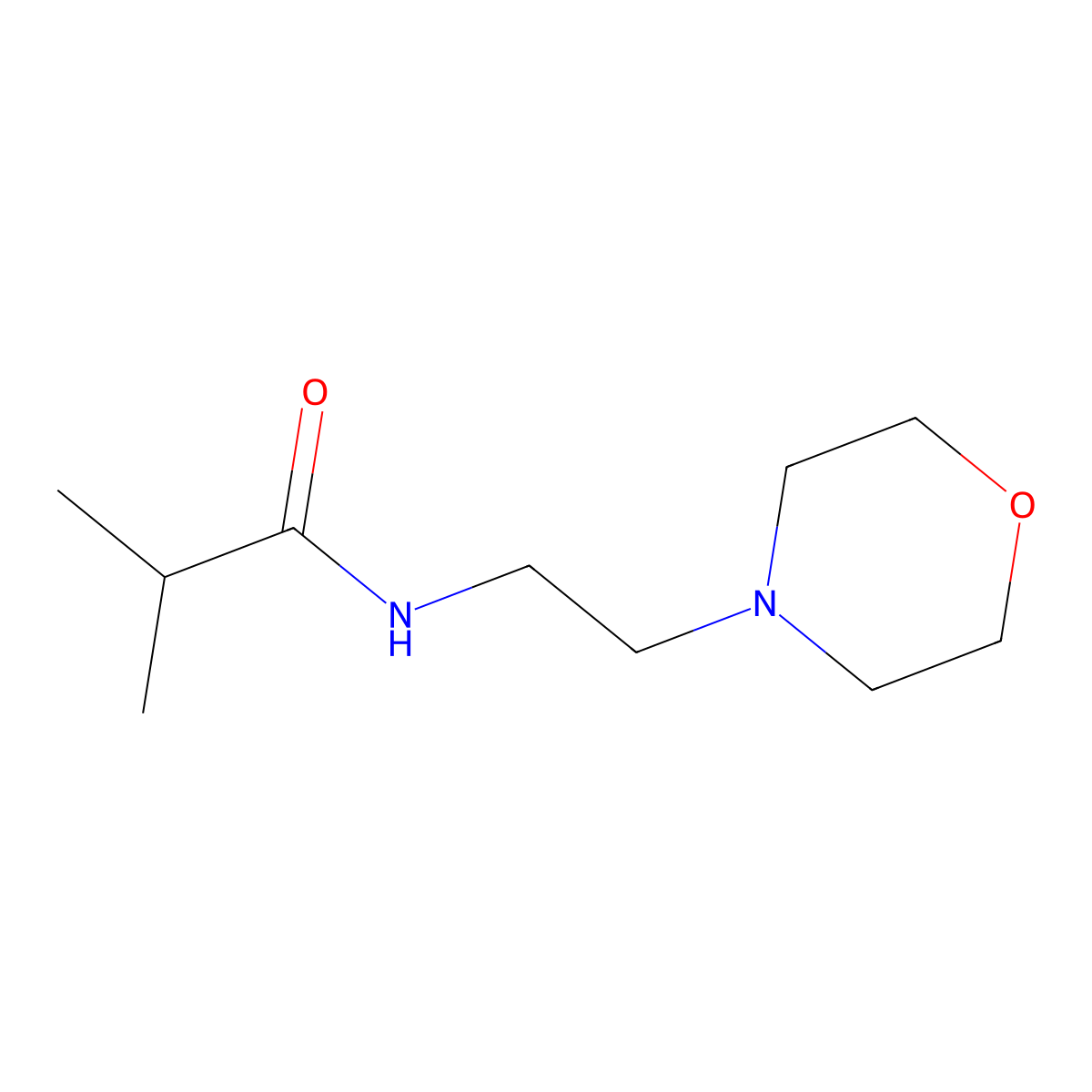 2-methyl-N-(2-morpholin-4-ylethyl)propanamide molecular structure, CAS 346698-42-8