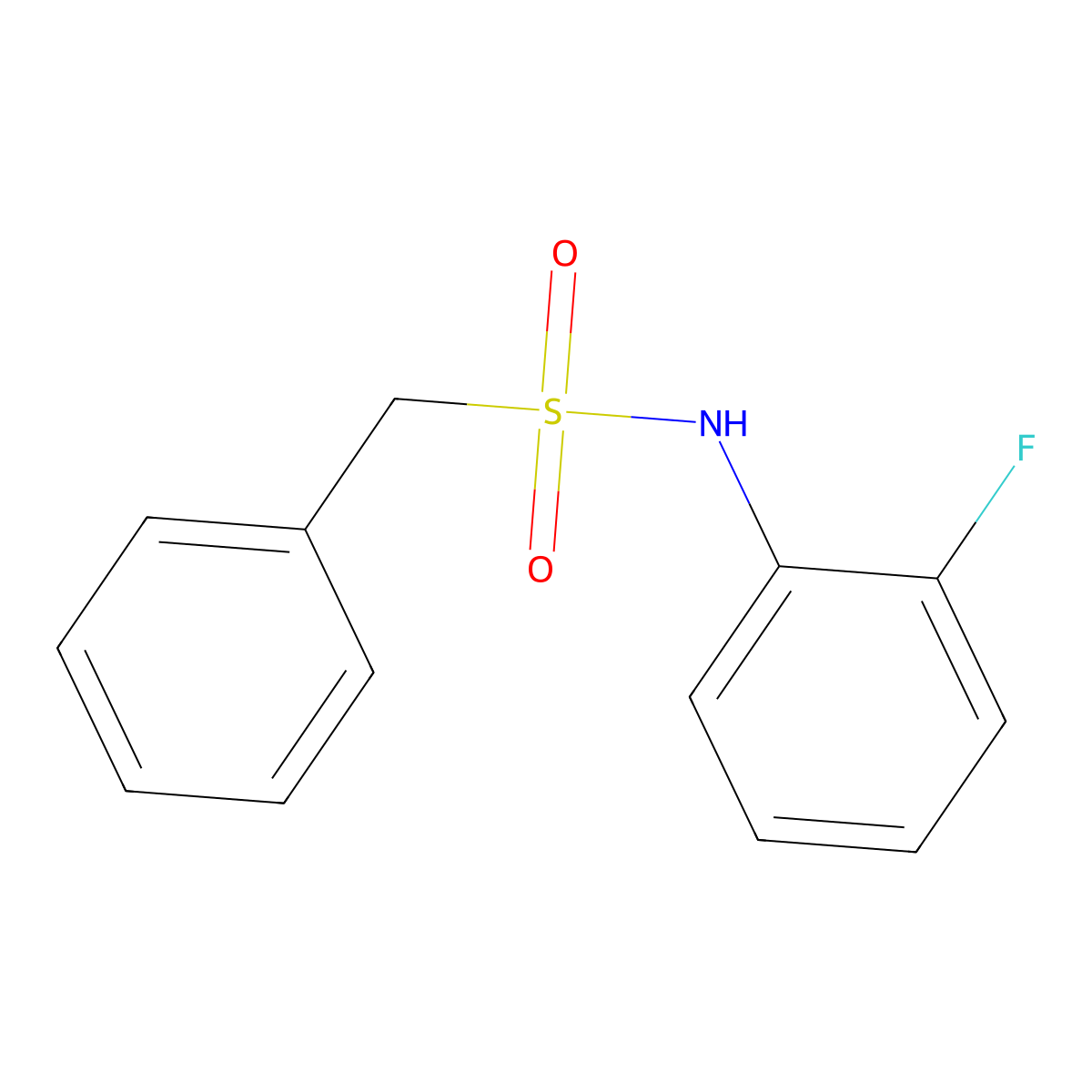 N-(2-fluorophenyl)-1-phenylmethanesulfonamide molecular structure, CAS 346698-43-9