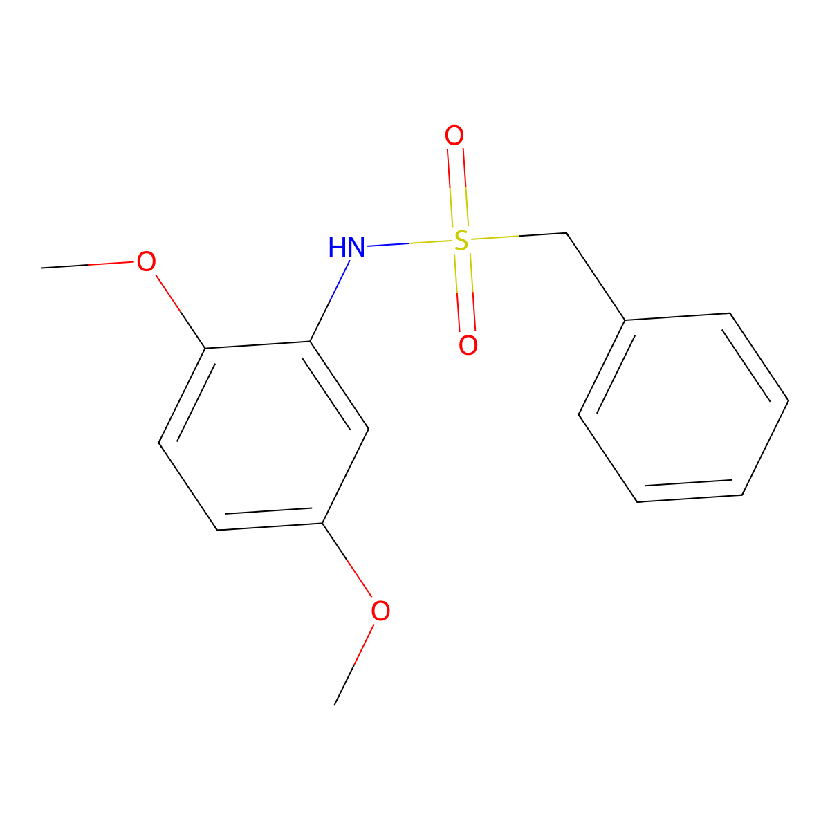 N-(2,5-dimethoxyphenyl)-1-phenylmethanesulfonamide molecular structure, CAS 346698-48-4
