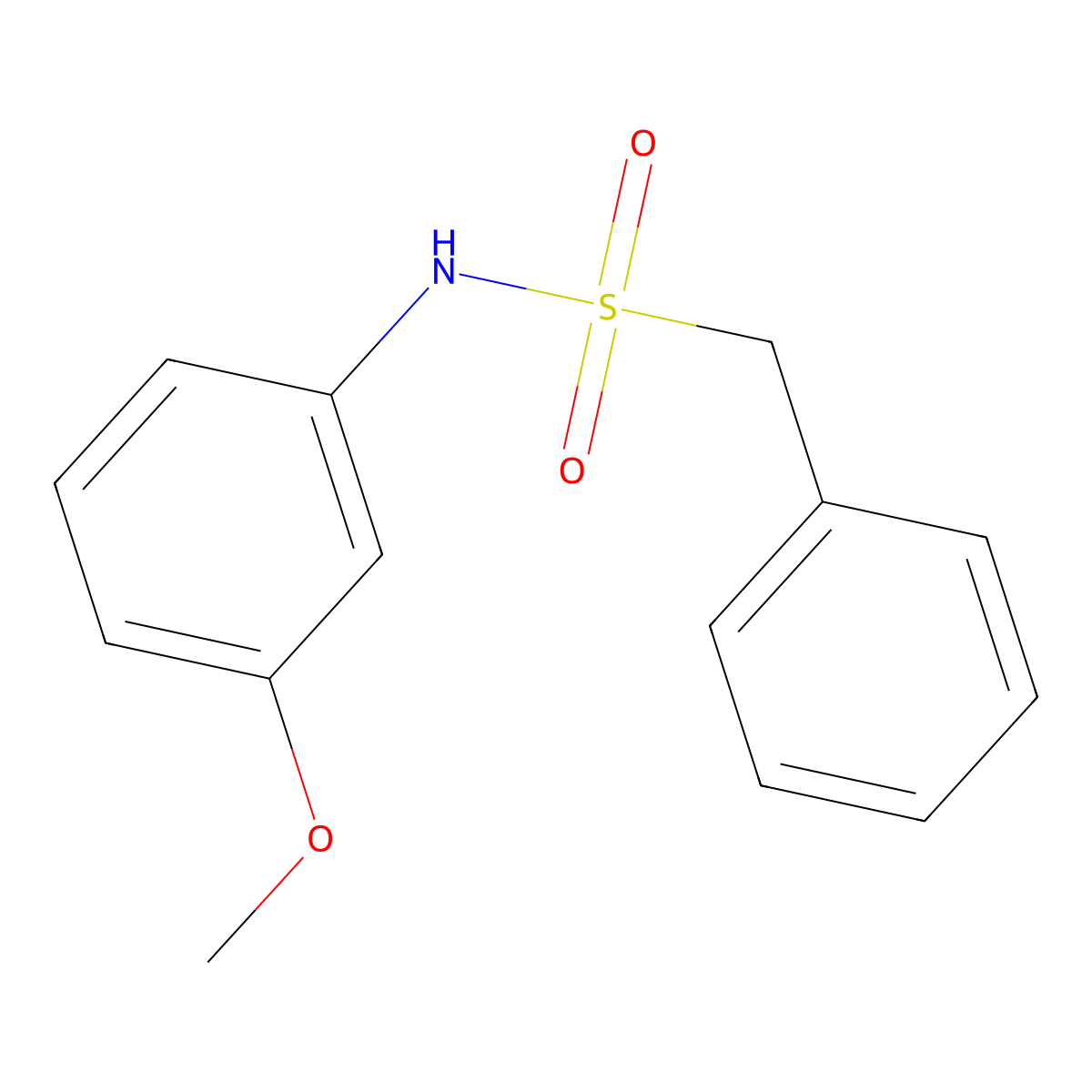 N-(3-methoxyphenyl)-1-phenylmethanesulfonamide molecular structure, CAS 346698-49-5