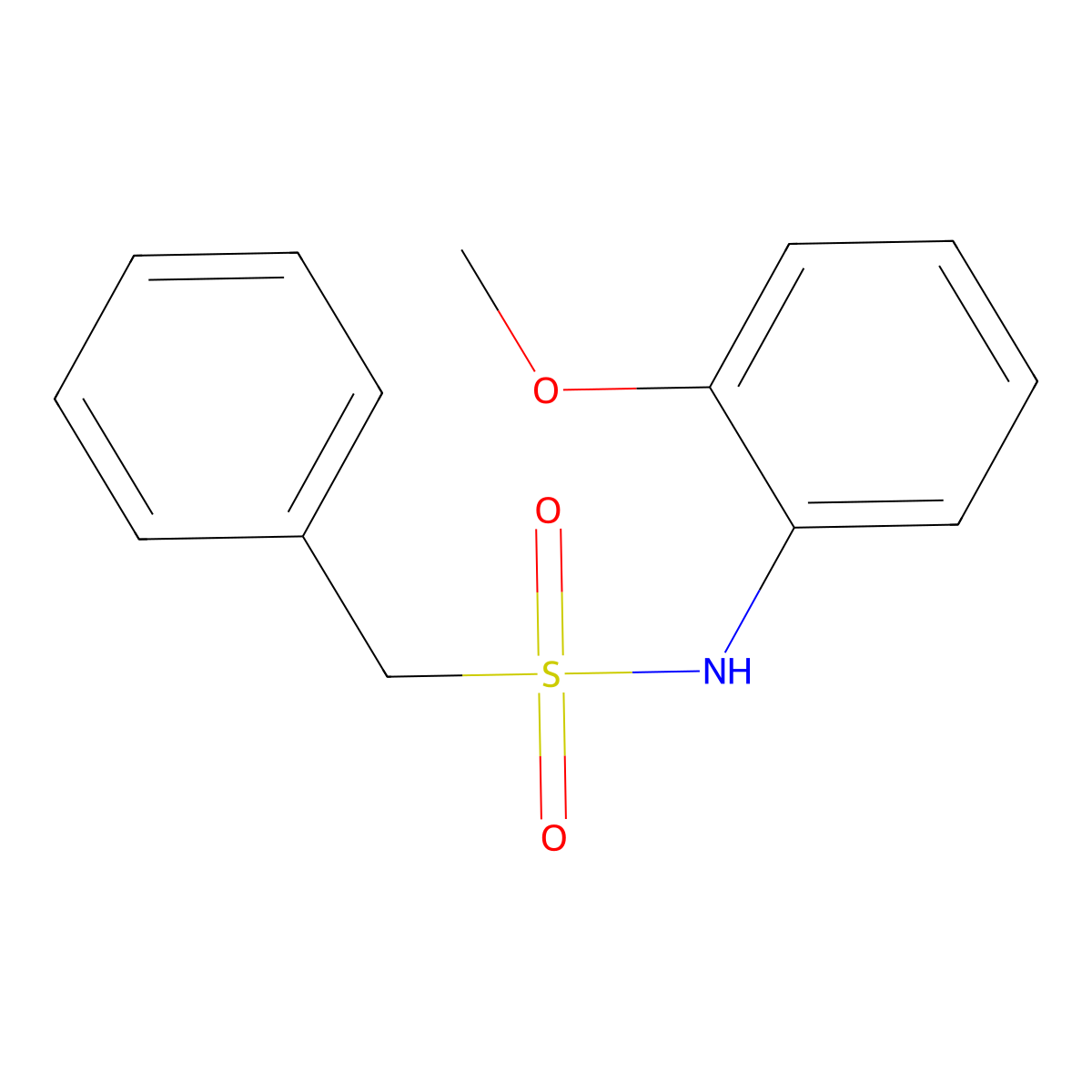N-(2-methoxyphenyl)-1-phenylmethanesulfonamide molecular structure, CAS 346698-61-1