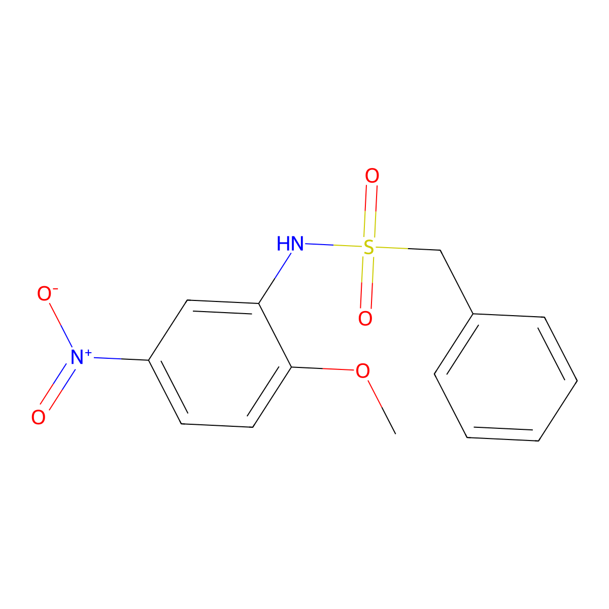 N-(2-methoxy-5-nitrophenyl)-1-phenylmethanesulfonamide molecular structure, CAS 346698-66-6