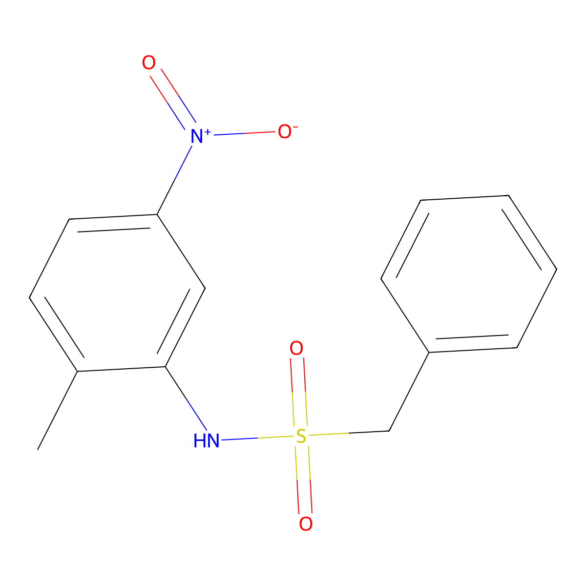 N-(2-methyl-5-nitrophenyl)-1-phenylmethanesulfonamide molecular structure, CAS 346698-67-7