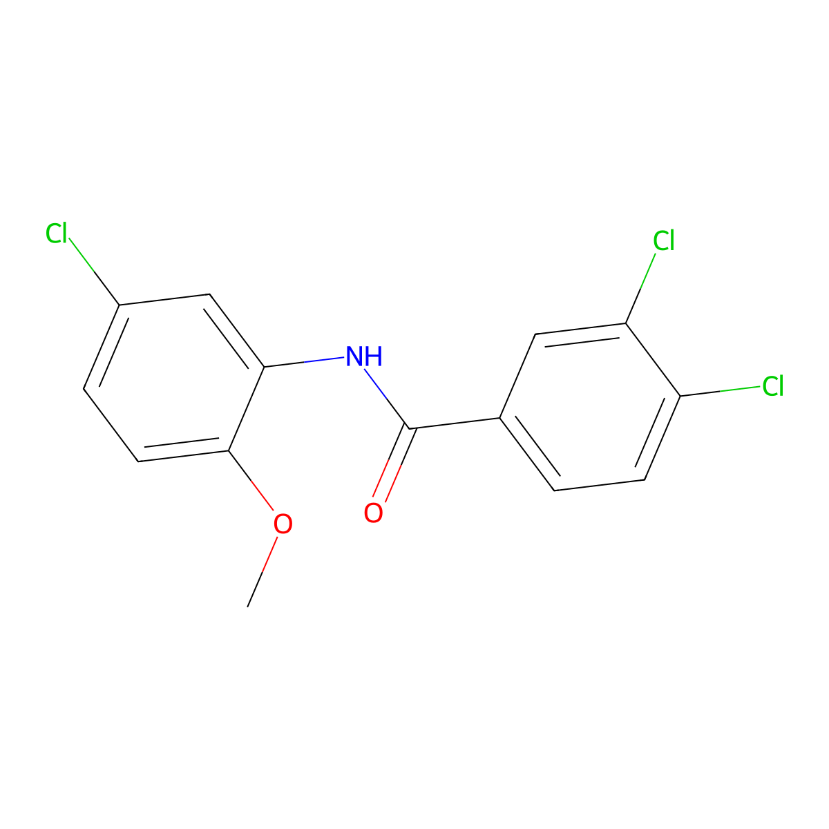 3,4-dichloro-N-(5-chloro-2-methoxyphenyl)benzamide molecular structure, CAS 346698-81-5