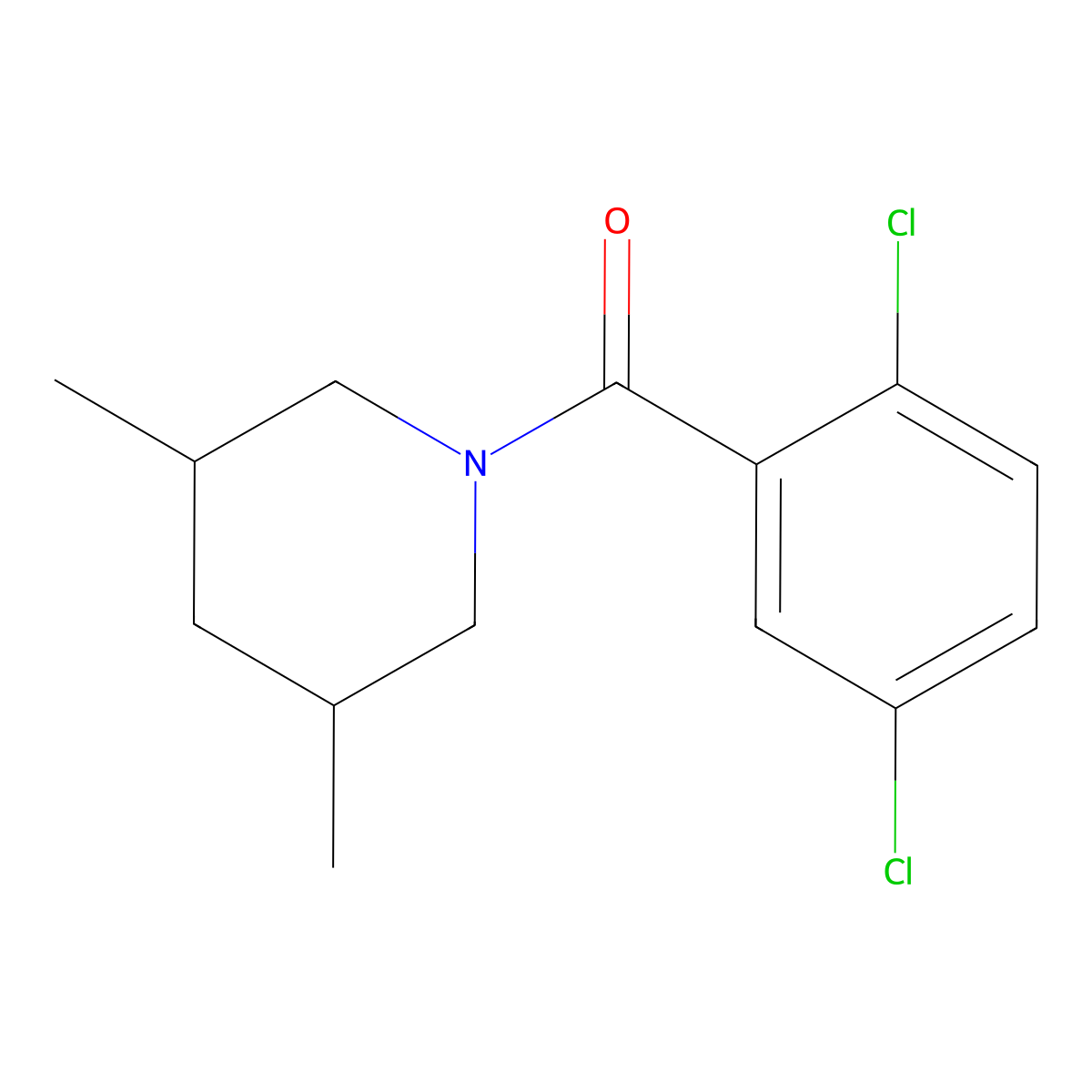 1-(2,5-Dichlorobenzoyl)-3,5-dimethylpiperidine molecular structure, CAS 346698-85-9