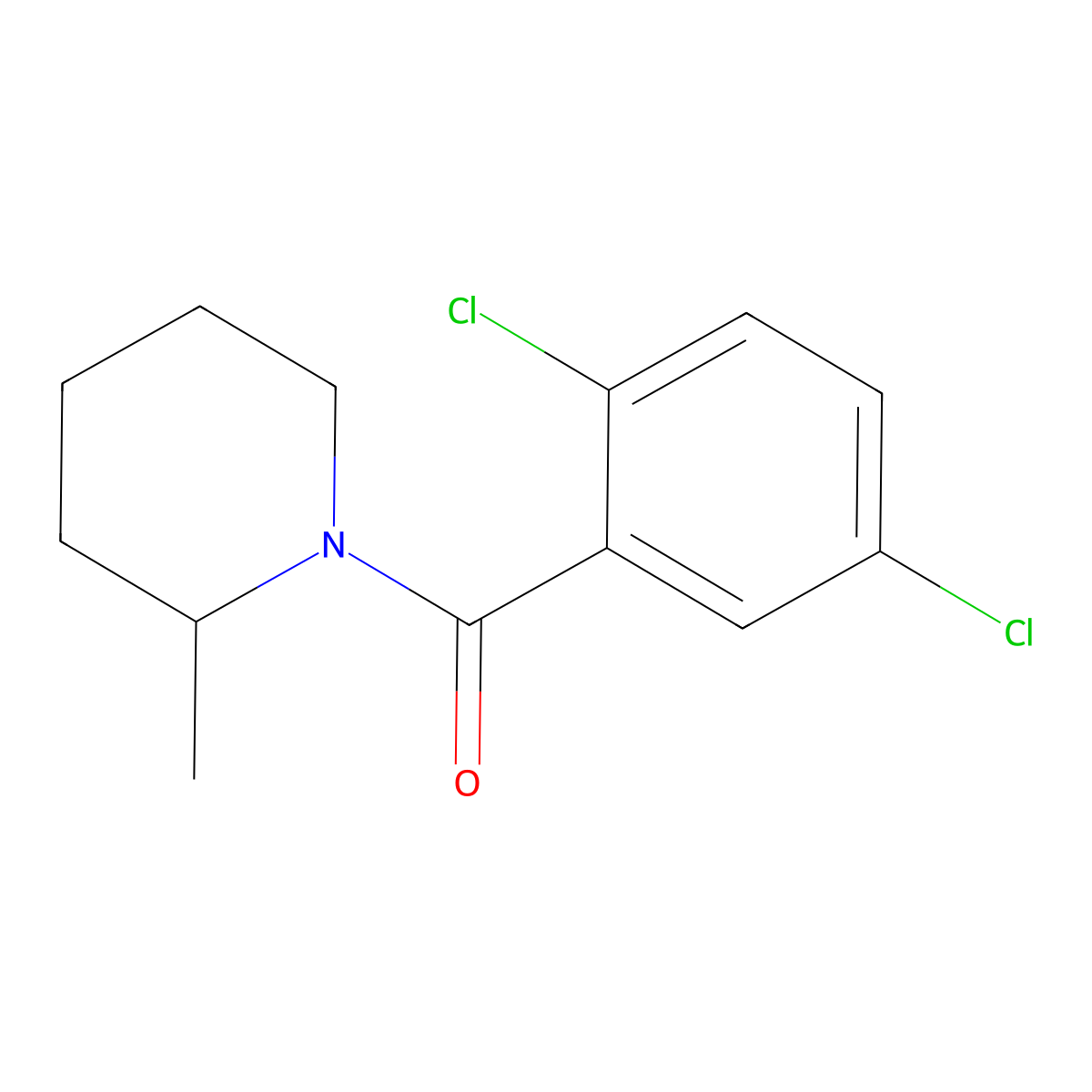 (2,5-Dichlorophenyl)(2-methylpiperidin-1-yl)methanone molecular structure, CAS 346698-86-0