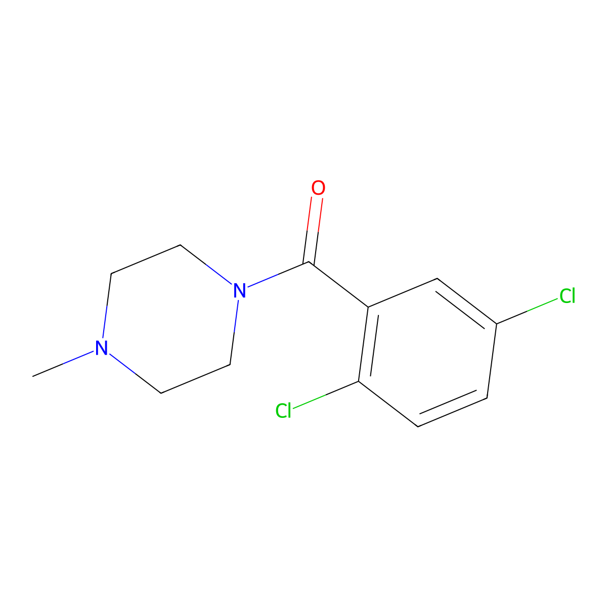 (2,5-Dichlorophenyl)(4-methylpiperazin-1-yl)methanone molecular structure, CAS 346698-89-3