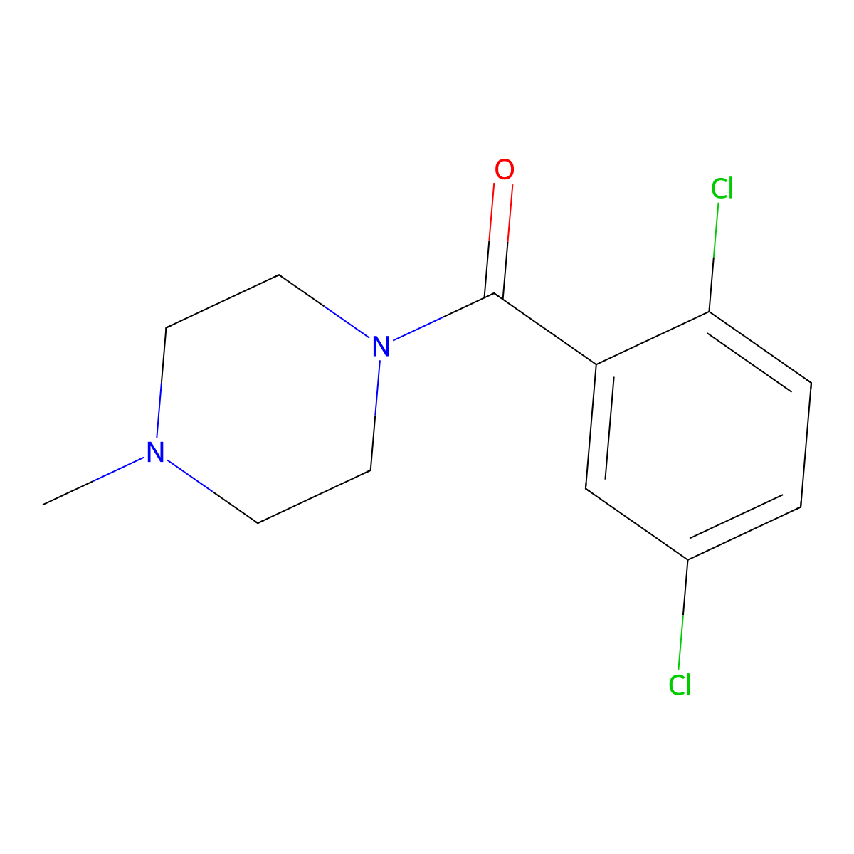 (2,5-Dichlorophenyl)(4-methylpiperazin-1-yl)methanone molecular structure, CAS 346698-89-3