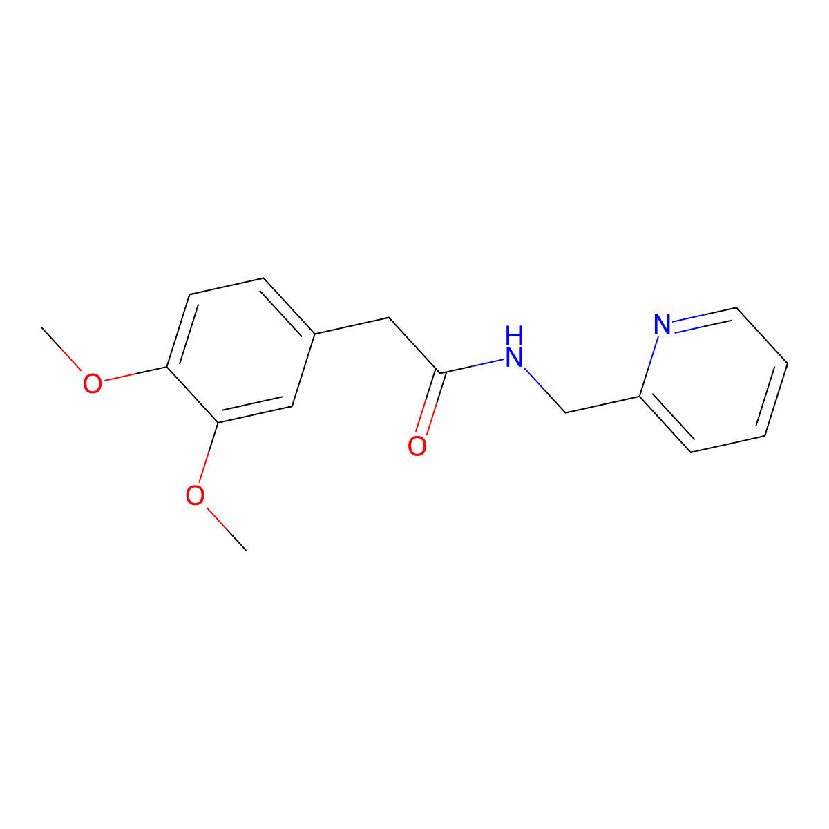 2-(3,4-dimethoxyphenyl)-N-(pyridin-2-ylmethyl)acetamide molecular structure, CAS 346698-92-8