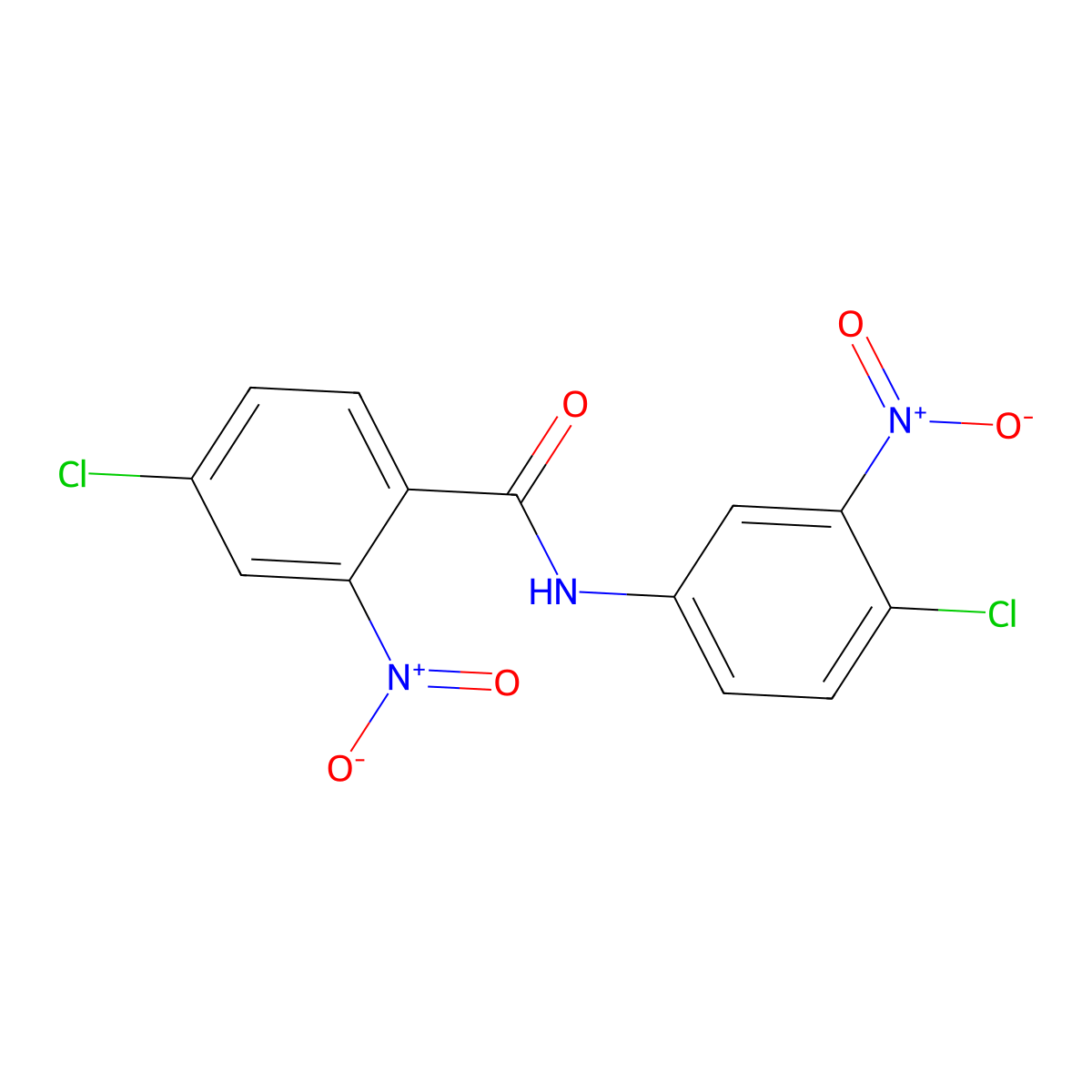4-chloro-N-(4-chloro-3-nitrophenyl)-2-nitrobenzamide molecular structure, CAS 346698-98-4