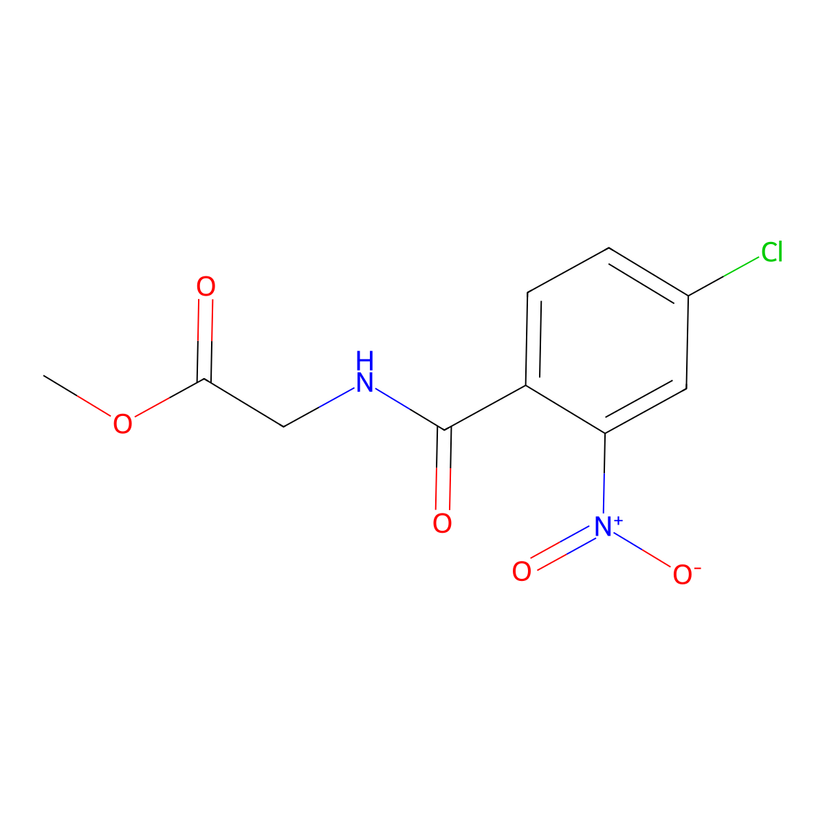 Methyl 2-[(4-chloro-2-nitrobenzoyl)amino]acetate molecular structure, CAS 346699-11-4