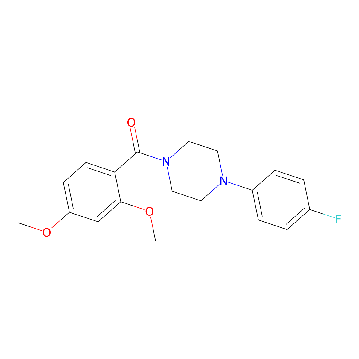 (2,4-Dimethoxyphenyl)[4-(4-fluorophenyl)piperazin-1-yl]methanone molecular structure, CAS 346699-25-0