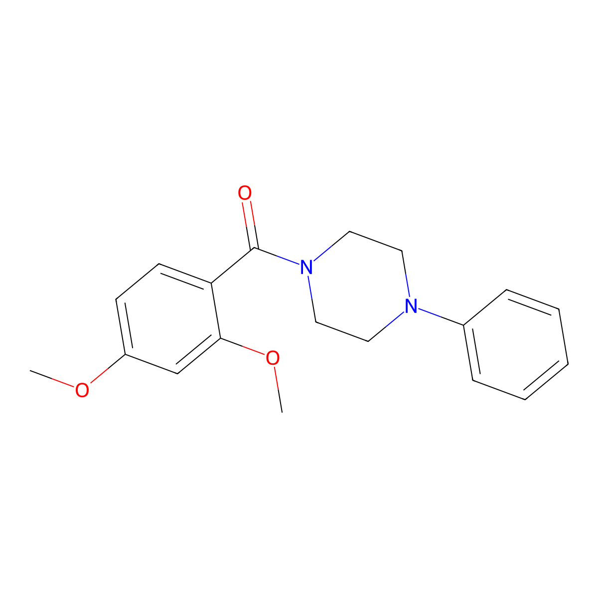 (2,4-Dimethoxyphenyl)-(4-phenylpiperazin-1-yl)methanone molecular structure, CAS 346699-26-1