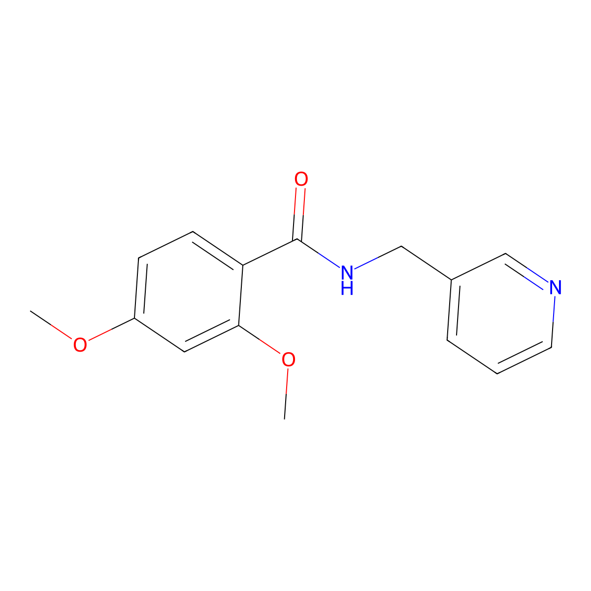 2,4-dimethoxy-N-(3-pyridinylmethyl)benzamide molecular structure, CAS 346699-30-7