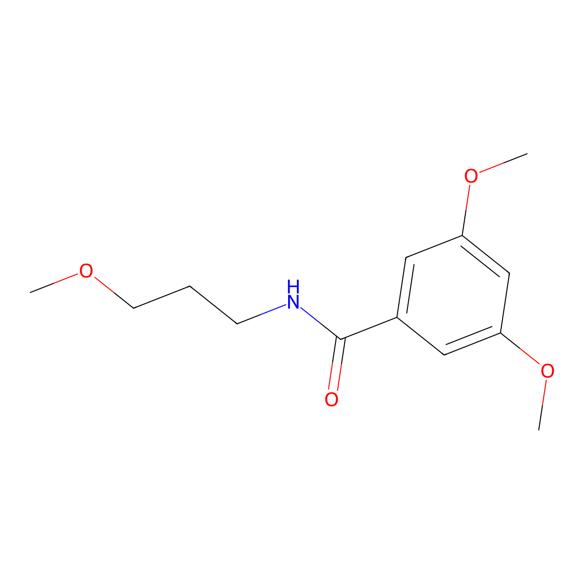 3,5-dimethoxy-N-(3-methoxypropyl)benzamide molecular structure, CAS 346699-44-3
