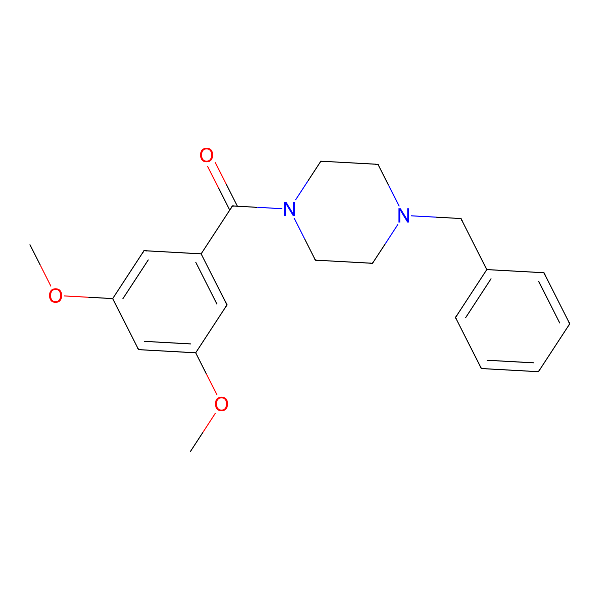 (4-Benzylpiperazin-1-yl)-(3,5-dimethoxyphenyl)methanone molecular structure, CAS 346699-45-4
