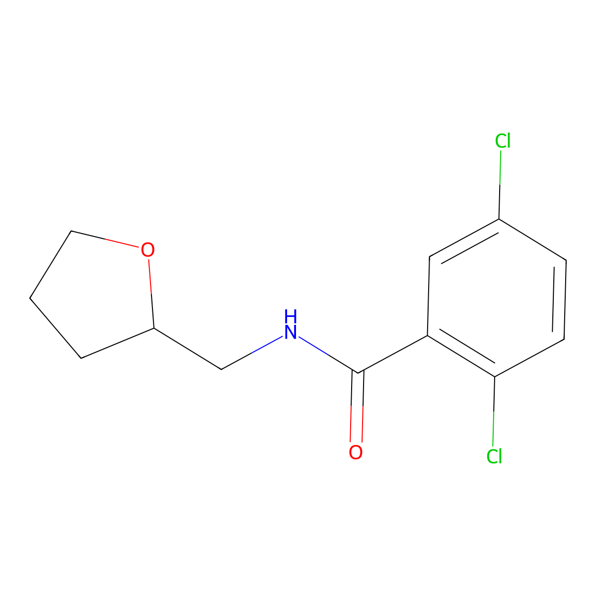 2,5-dichloro-N-(oxolan-2-ylmethyl)benzamide molecular structure, CAS 346699-96-5