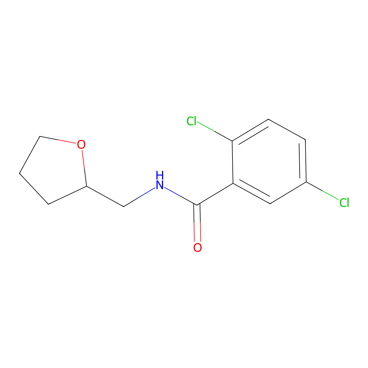 2,5-dichloro-N-(oxolan-2-ylmethyl)benzamide molecular structure, CAS 346699-96-5