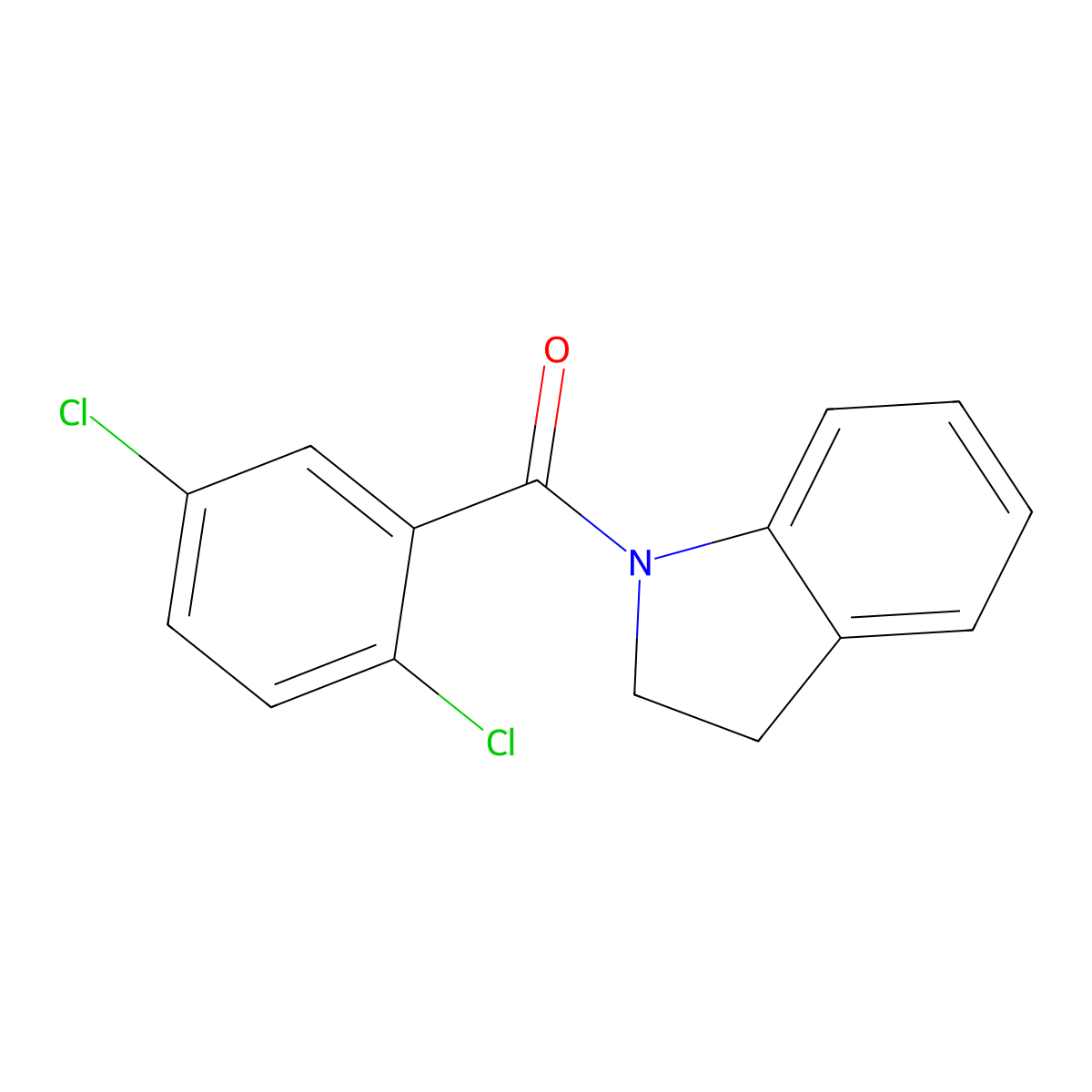 (2,5-Dichlorophenyl)-(2,3-dihydroindol-1-yl)methanone molecular structure, CAS 346699-97-6