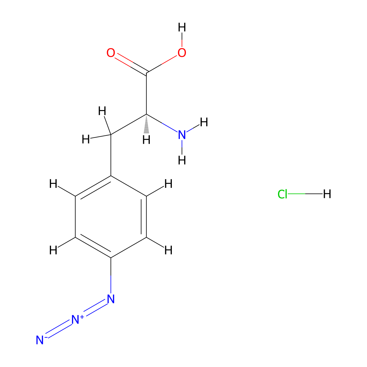 4-Azido-L-phenylalanine hydrochloride molecular structure, CAS 34670-43-4