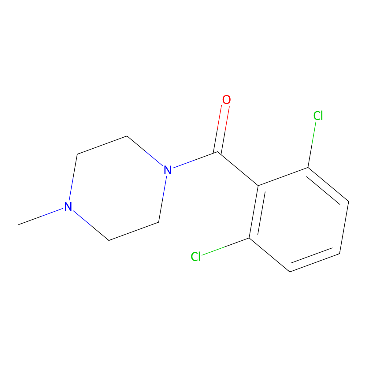 (2,6-Dichlorophenyl)(4-methylpiperazin-1-yl)methanone molecular structure, CAS 346700-01-4