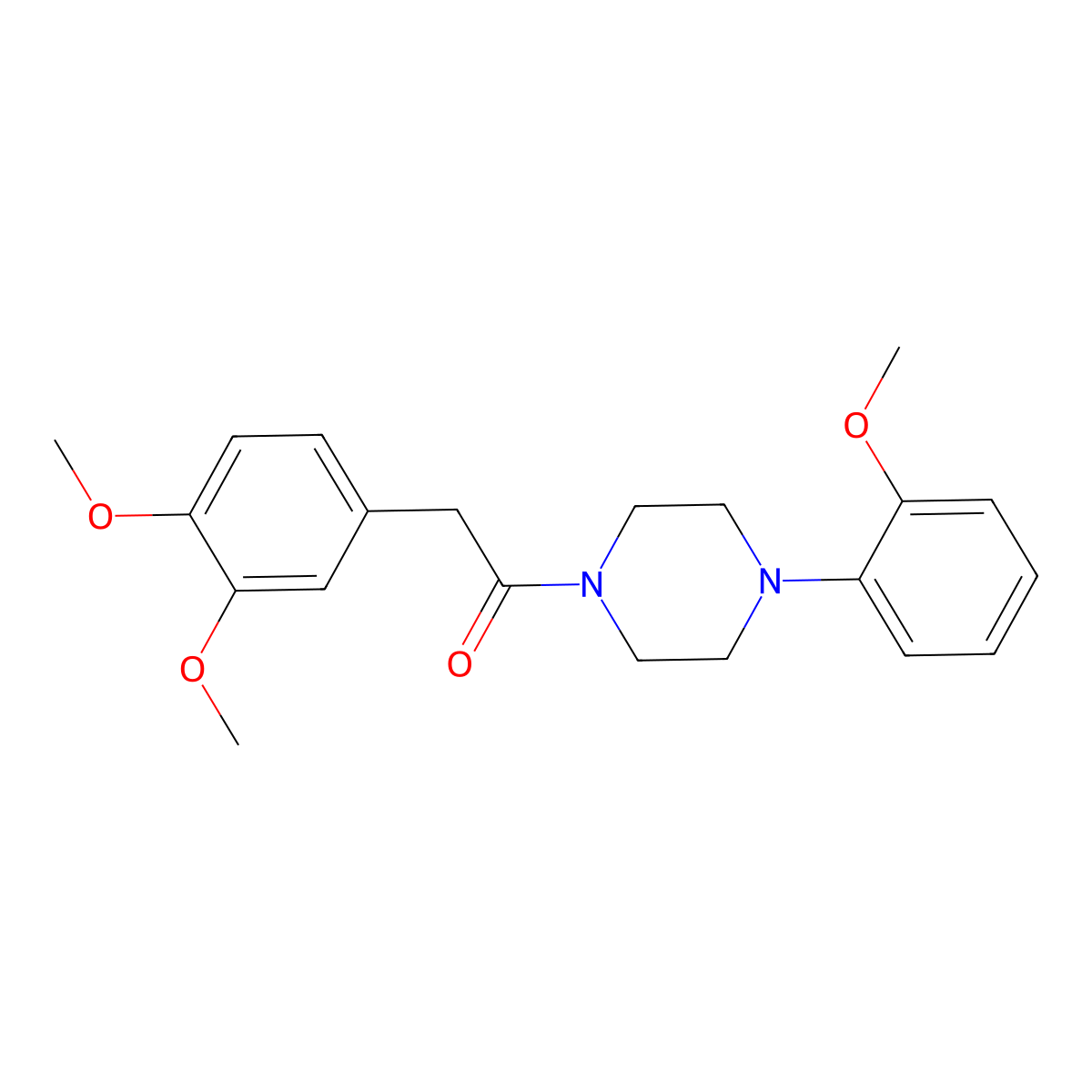 2-(3,4-Dimethoxyphenyl)-1-[4-(2-methoxyphenyl)piperazin-1-yl]ethanone molecular structure, CAS 346700-03-6