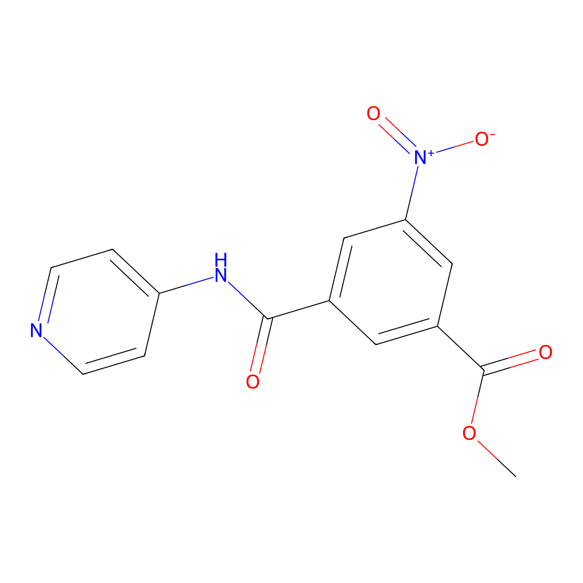 Methyl 3-nitro-5-(pyridin-4-ylcarbamoyl)benzoate molecular structure, CAS 346700-21-8