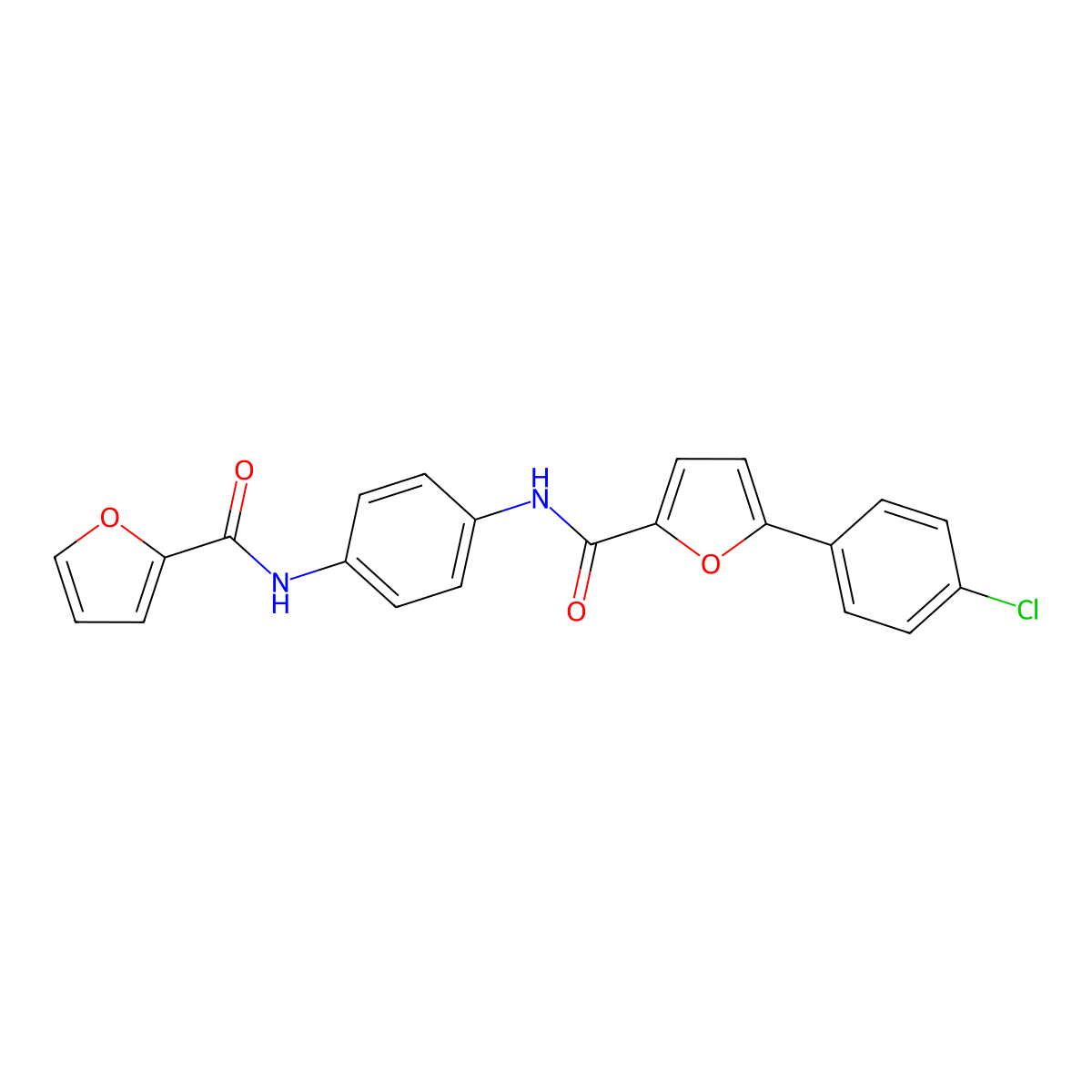 5-(4-chlorophenyl)-N-[4-(furan-2-carbonylamino)phenyl]furan-2-carboxamide molecular structure, CAS 346700-42-3