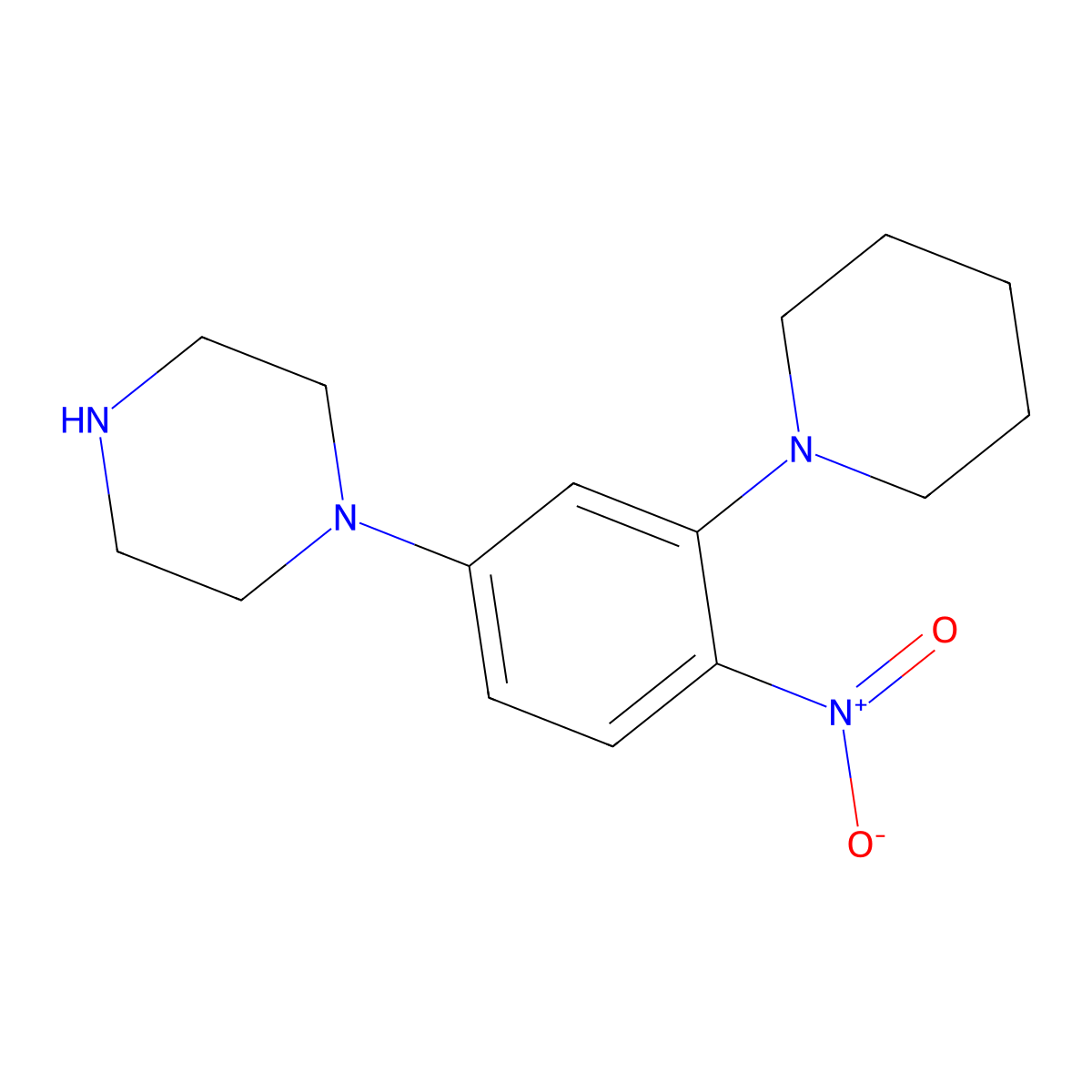1-(4-Nitro-3-piperidin-1-ylphenyl)piperazine molecular structure, CAS 346704-04-9