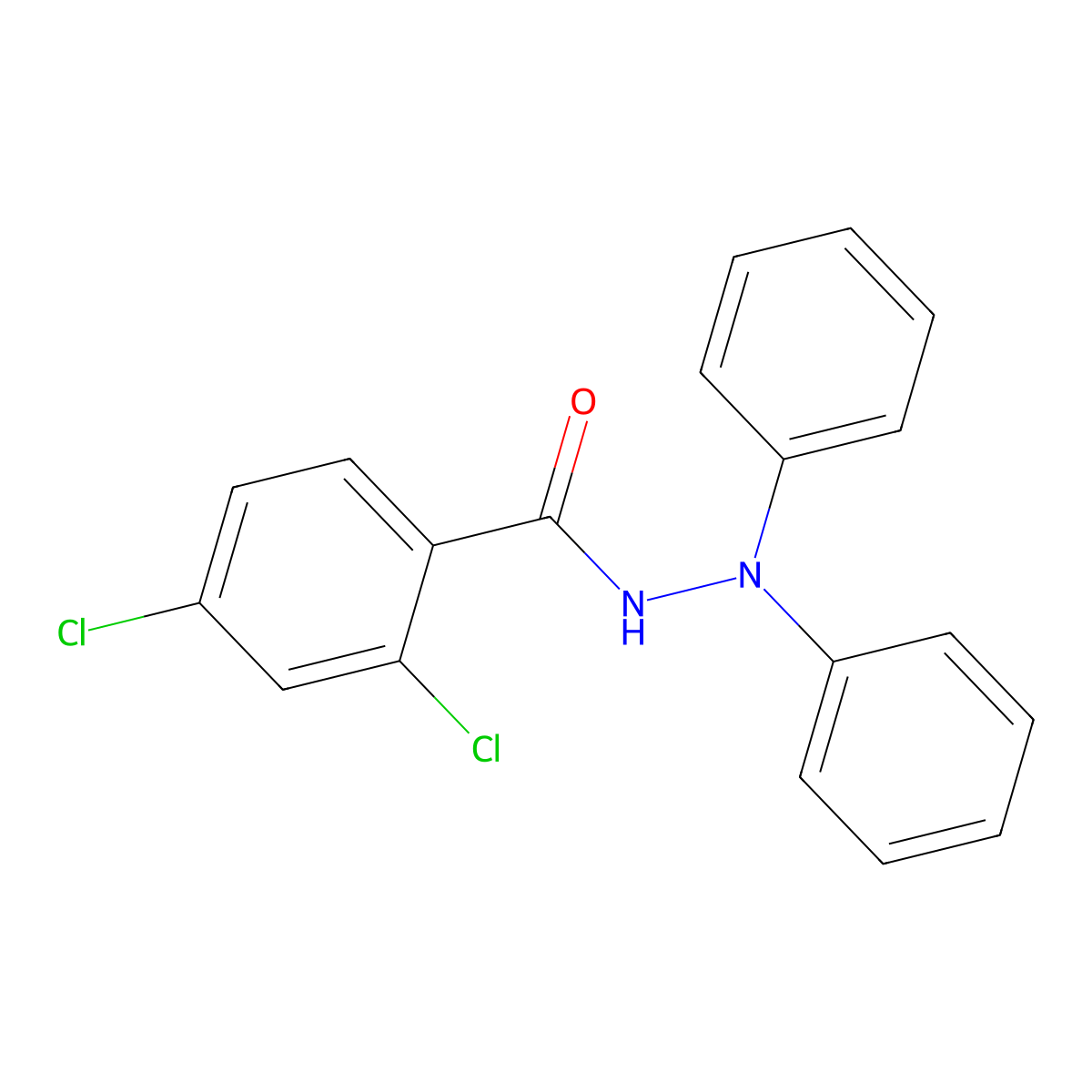 2,4-Dichloro-N',N'-diphenylbenzohydrazide molecular structure, CAS 346704-18-5