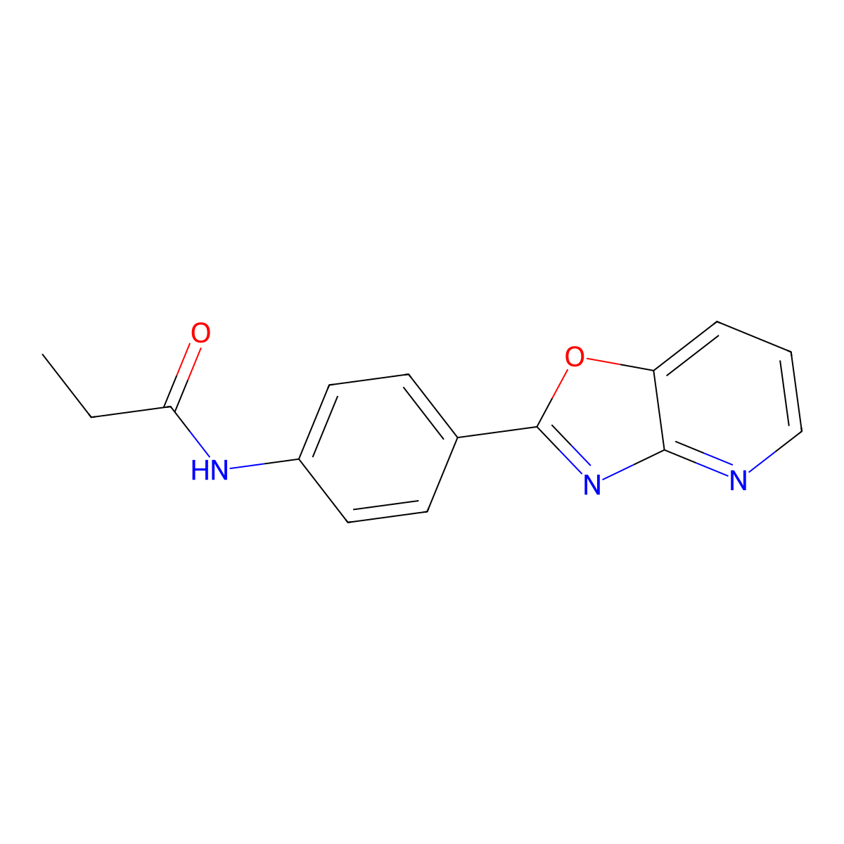 N-[4-([1,3]oxazolo[4,5-b]pyridin-2-yl)phenyl]propanamide molecular structure, CAS 346704-22-1