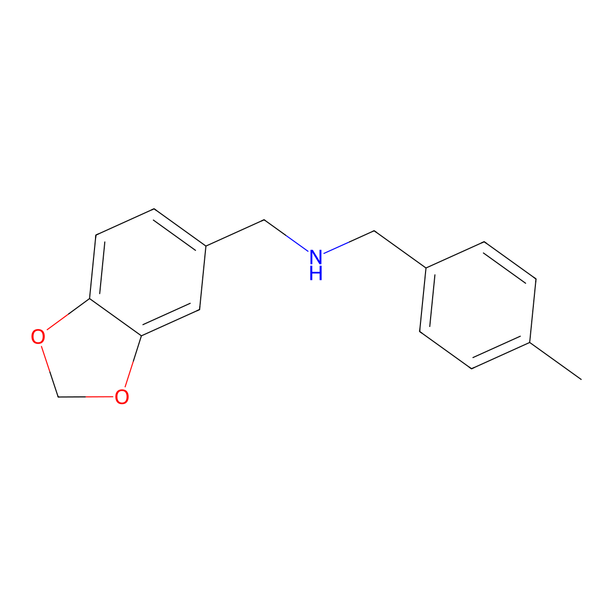 1-(2H-1,3-Benzodioxol-5-yl)-N-((4-methylphenyl)methyl)methanamine molecular structure, CAS 346704-23-2