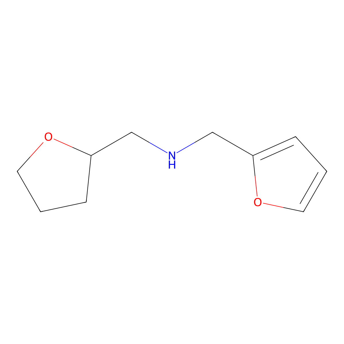 Furan-2-ylmethyl-(tetrahydro-furan-2-ylmethyl)-amine molecular structure, CAS 346704-24-3