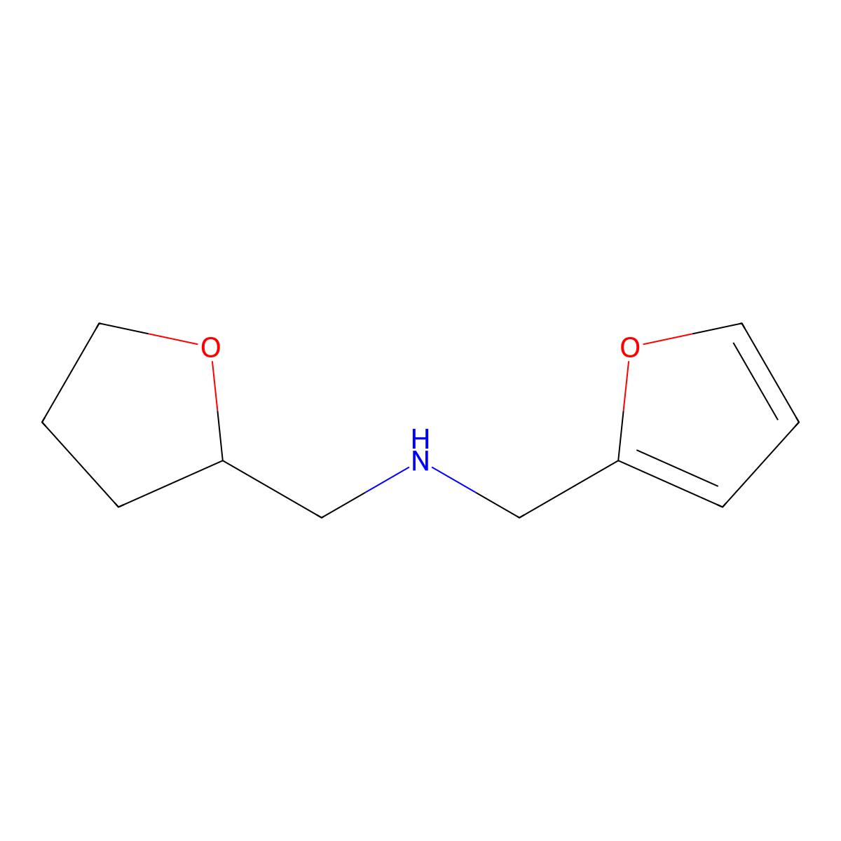 Furan-2-ylmethyl-(tetrahydro-furan-2-ylmethyl)-amine molecular structure, CAS 346704-24-3