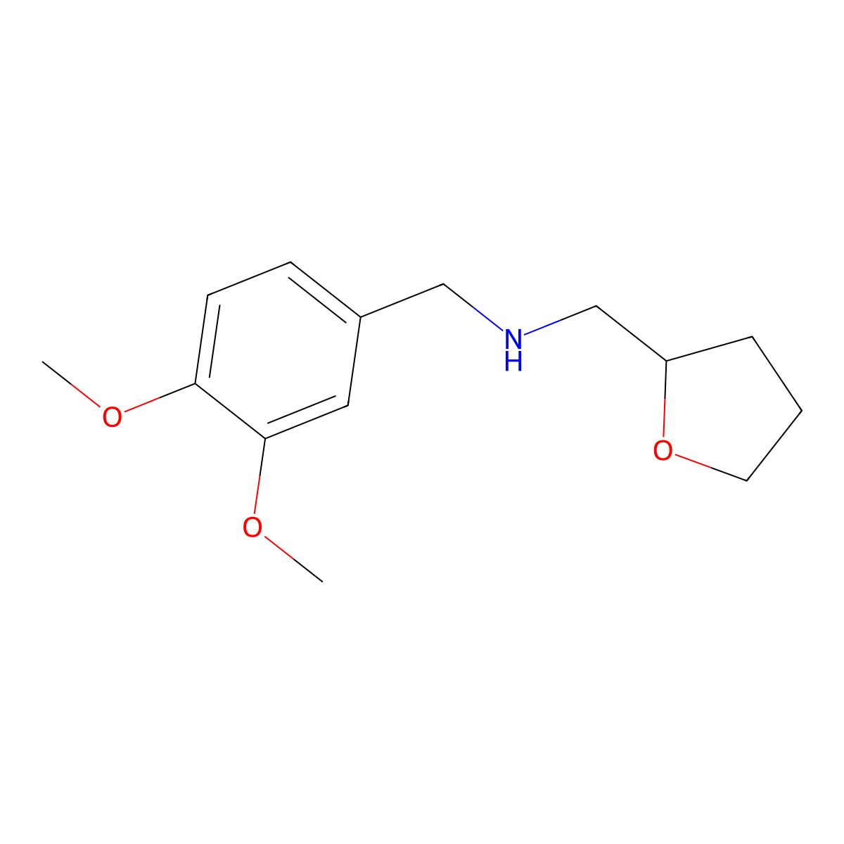 (3,4-Dimethoxy-benzyl)-(tetrahydro-furan-2-YL-methyl)-amine molecular structure, CAS 346704-26-5