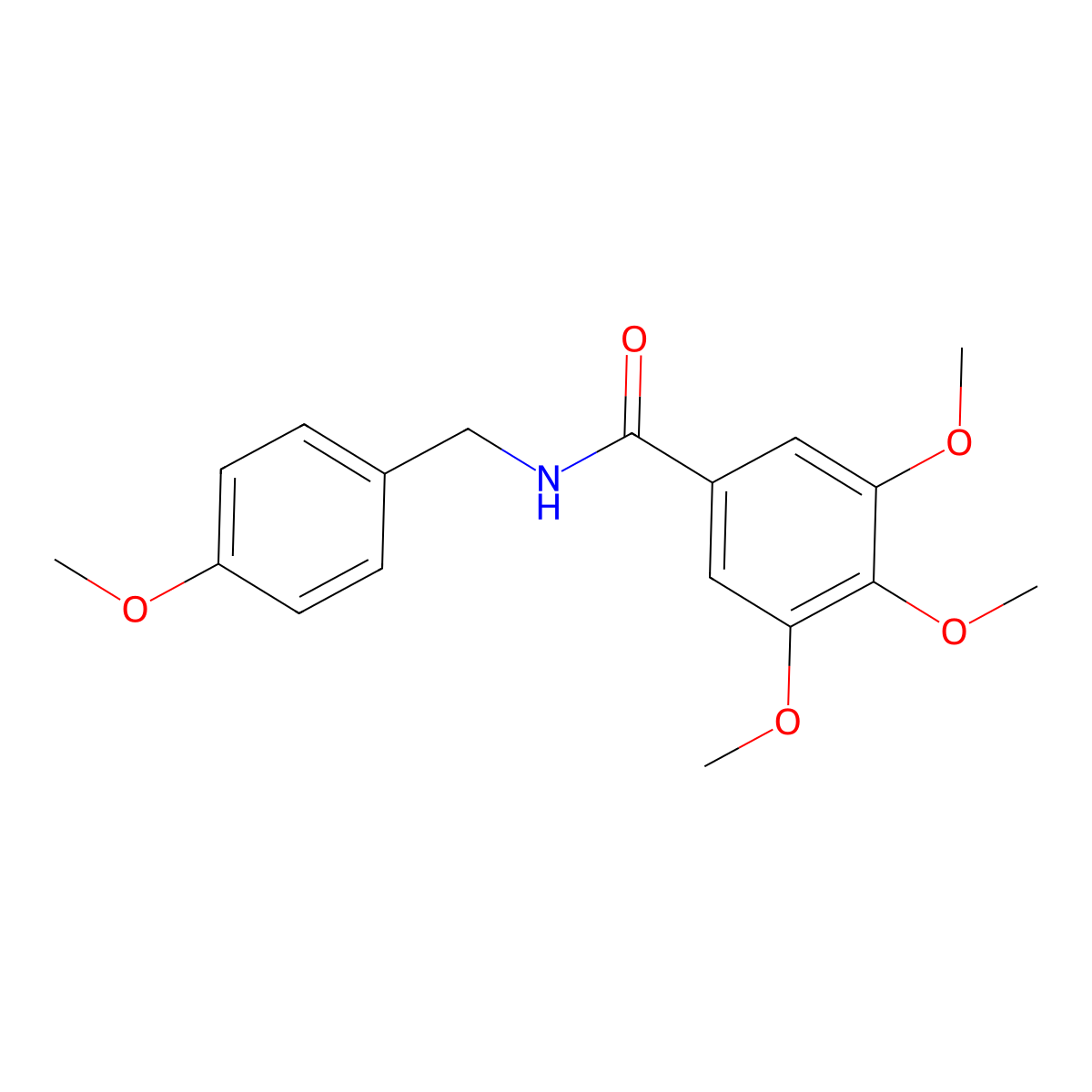 3,4,5-Trimethoxy-N-(4-methoxybenzyl)benzamide molecular structure, CAS 346704-37-8